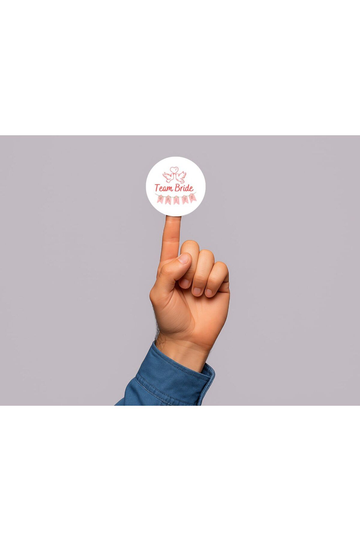 bisaccia Pembe Team Bride Etiketi Bekarlığa Veda Daveti Mat Yuvarlak Sticker Düğün Serisi 4 Cm (45 ADET)