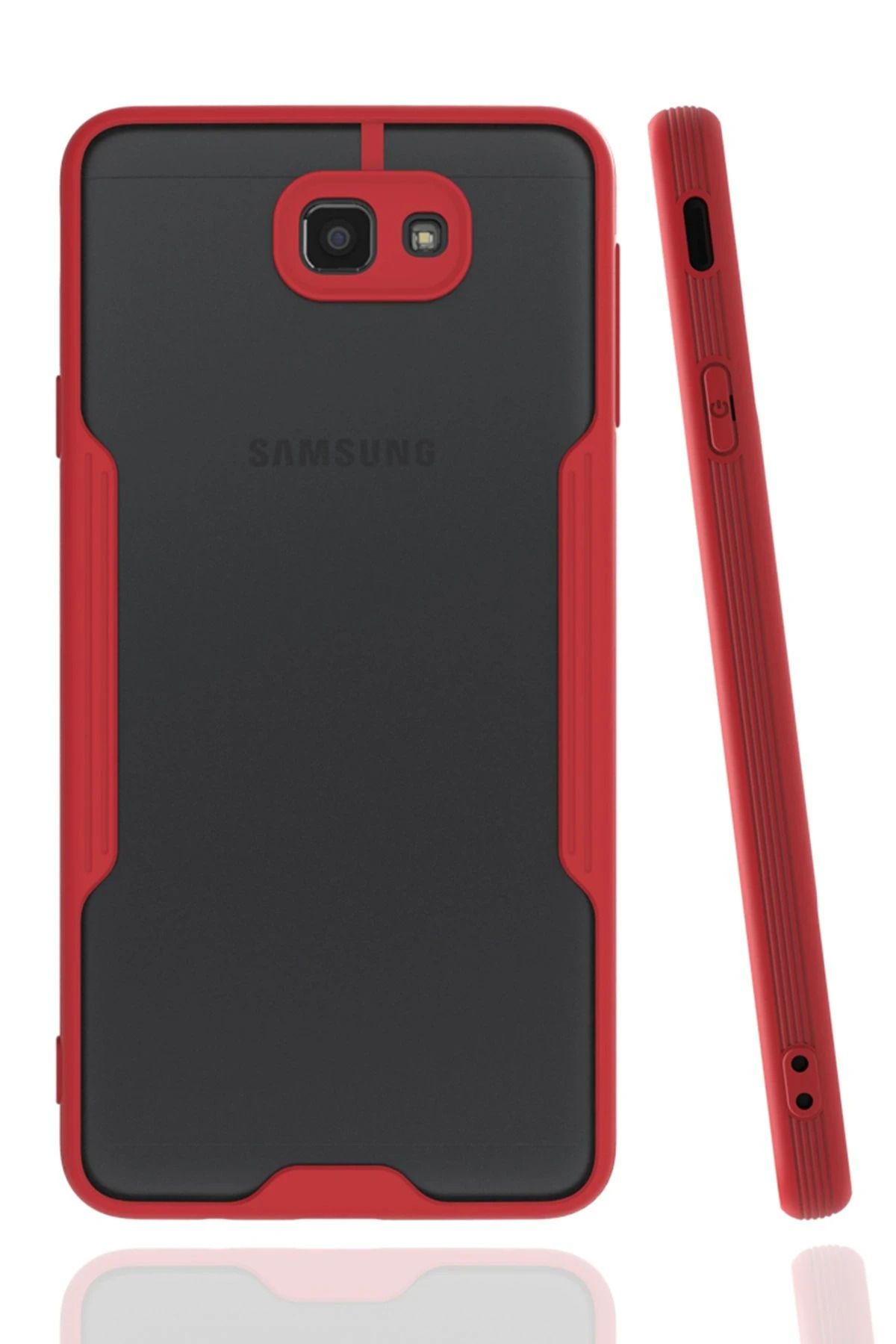 NewFace Samsung Galaxy J7 Prime Kılıf Platin Silikon - Kırmızı HNZRN