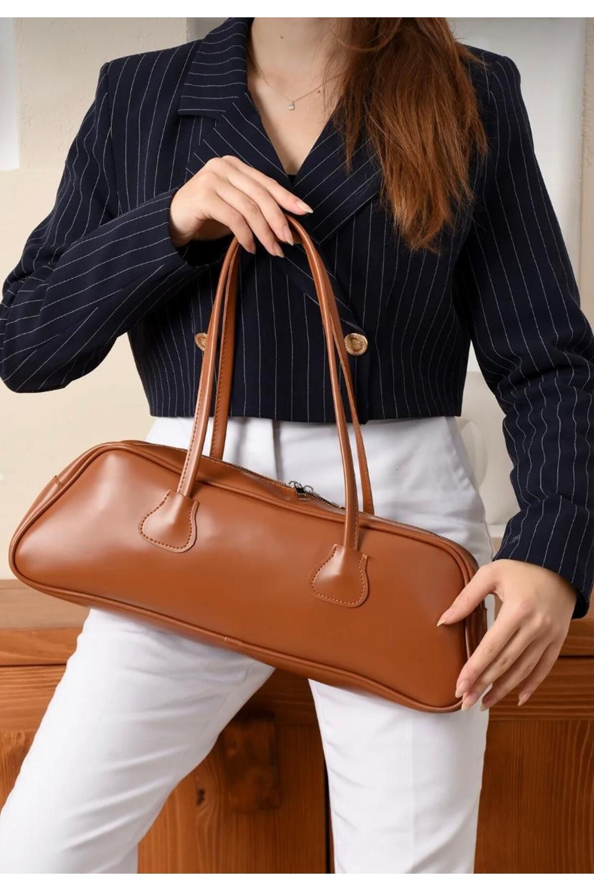 larosee Uzun Saplı Baget Trend Model Geniş Hacimli Kadın Omuz Çantası El Çantası Kol Çantası