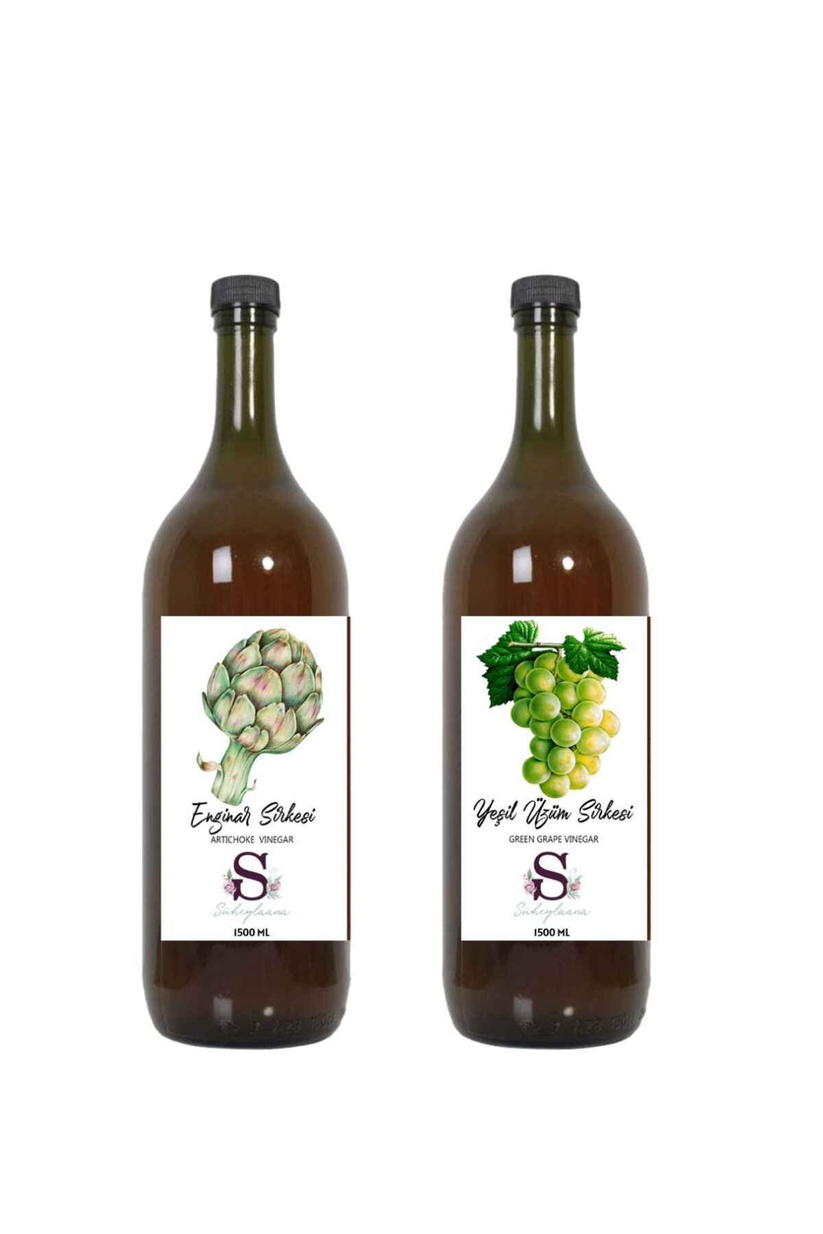 Süheylaana Doğal Enginar Sirkesi 1500 Ml - Doğal Yeşil Üzüm Sirkesi 1500 Ml