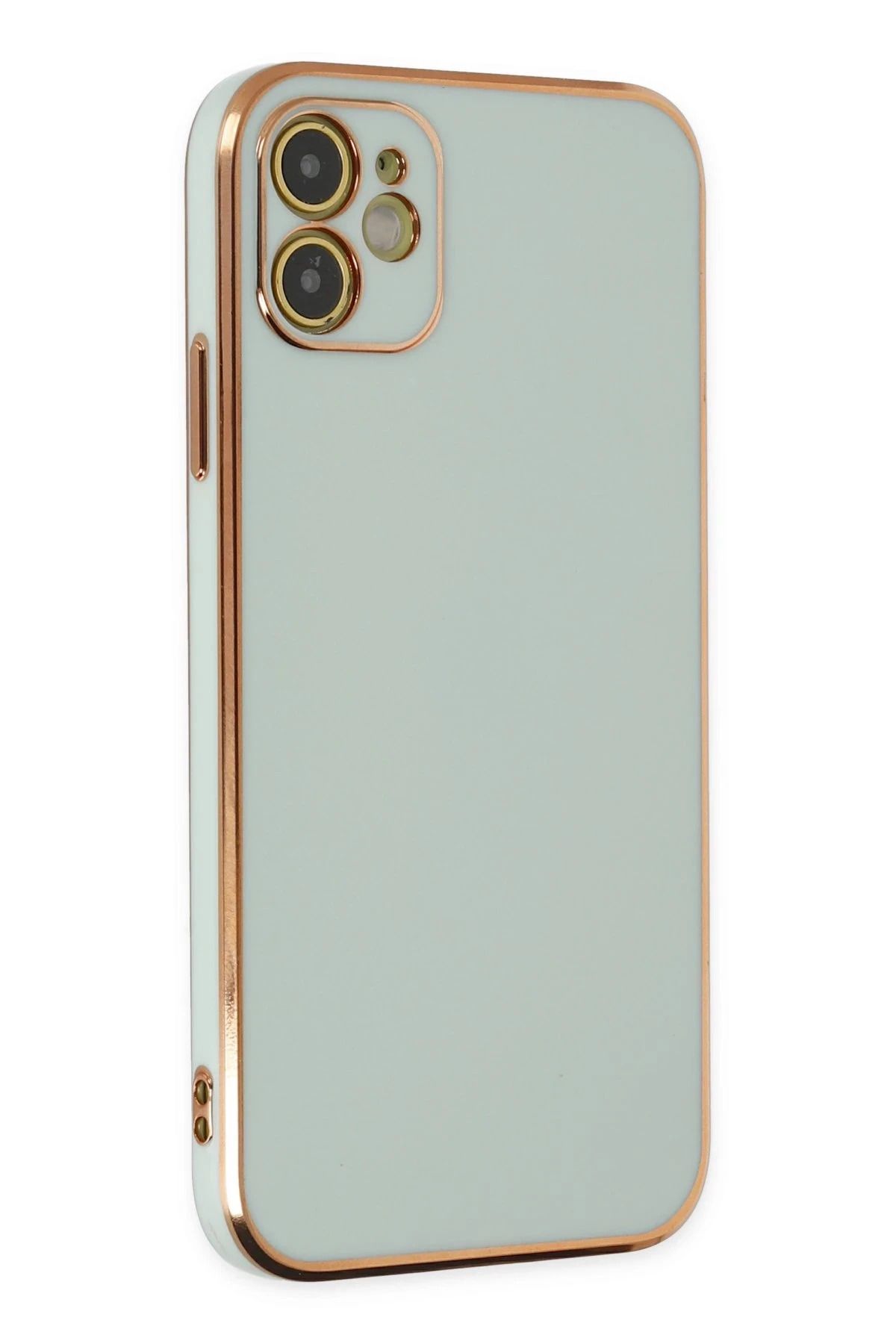 NewFace iPhone 12 Kılıf Volet Silikon - Açık Yeşil LZWDR