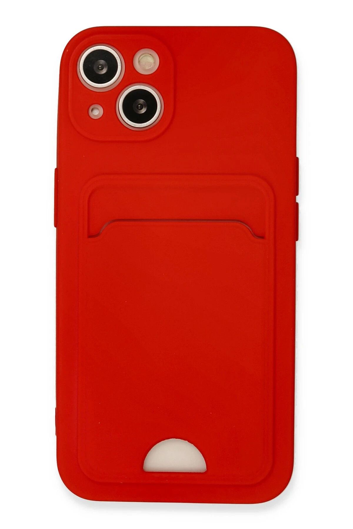 NewFace iPhone 13 Kılıf Kelvin Kartvizitli Silikon - Kırmızı JOJUA