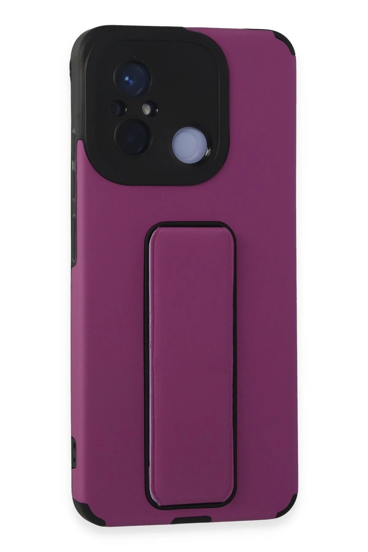 NewFace Xiaomi Redmi 12C Kılıf Mega Standlı Silikon - Mor BSTMY