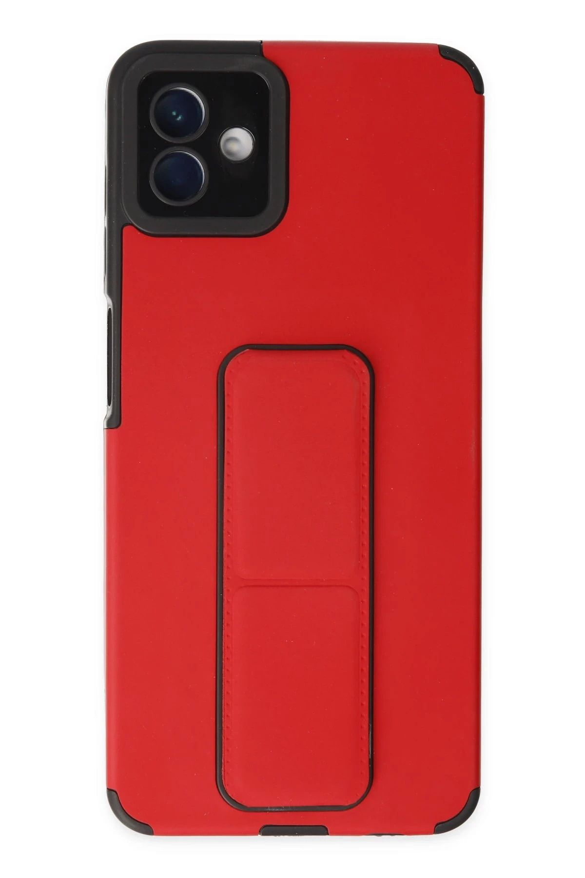 NewFace Samsung Galaxy A04 Kılıf Mega Standlı Silikon - Kırmızı BSTMY