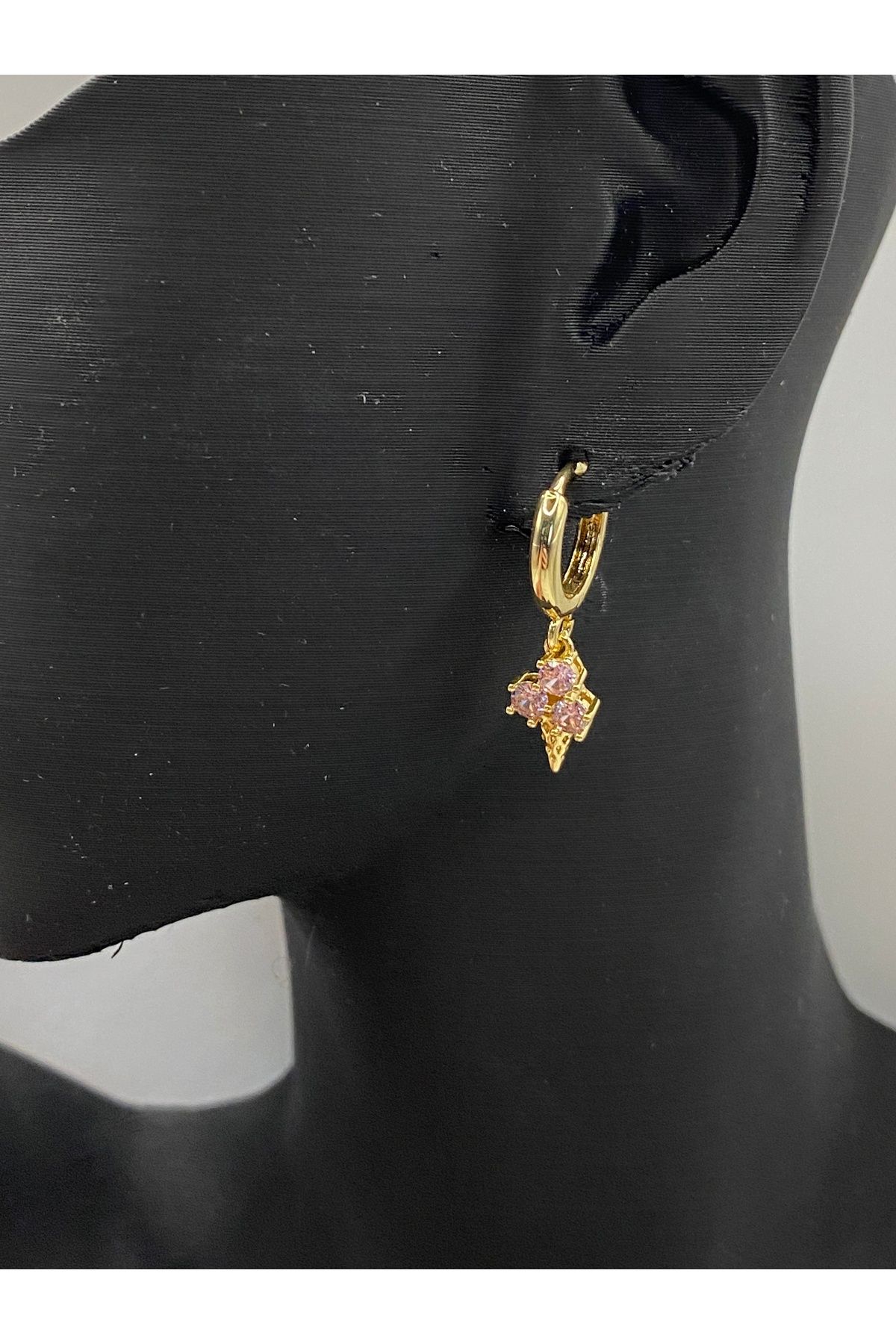 B&G Desing GOLD Özel Tasarım DONDURMA Çelik Küpe - Hediyelik Özel