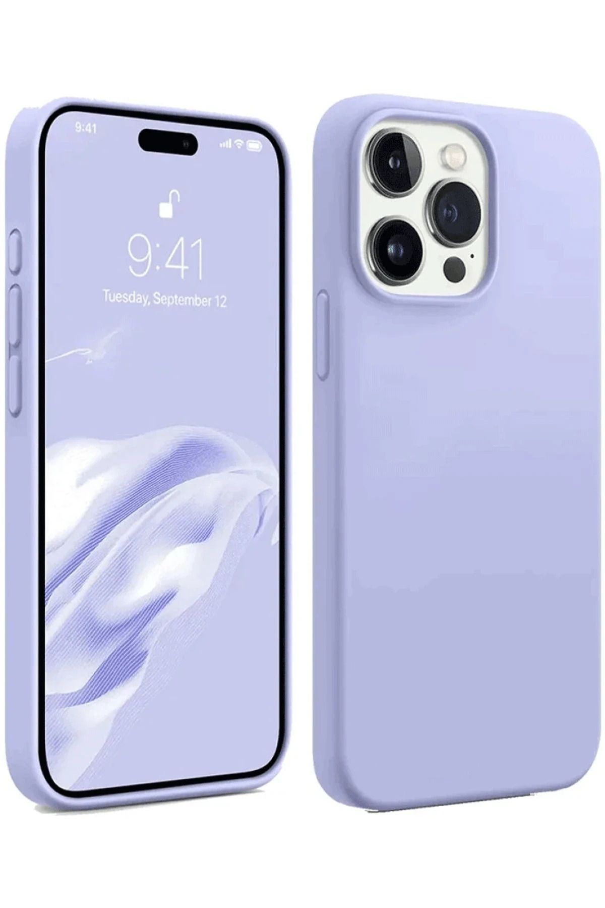 NewFace iPhone 15 Pro Kılıf First Silikon - Lila JOJUA