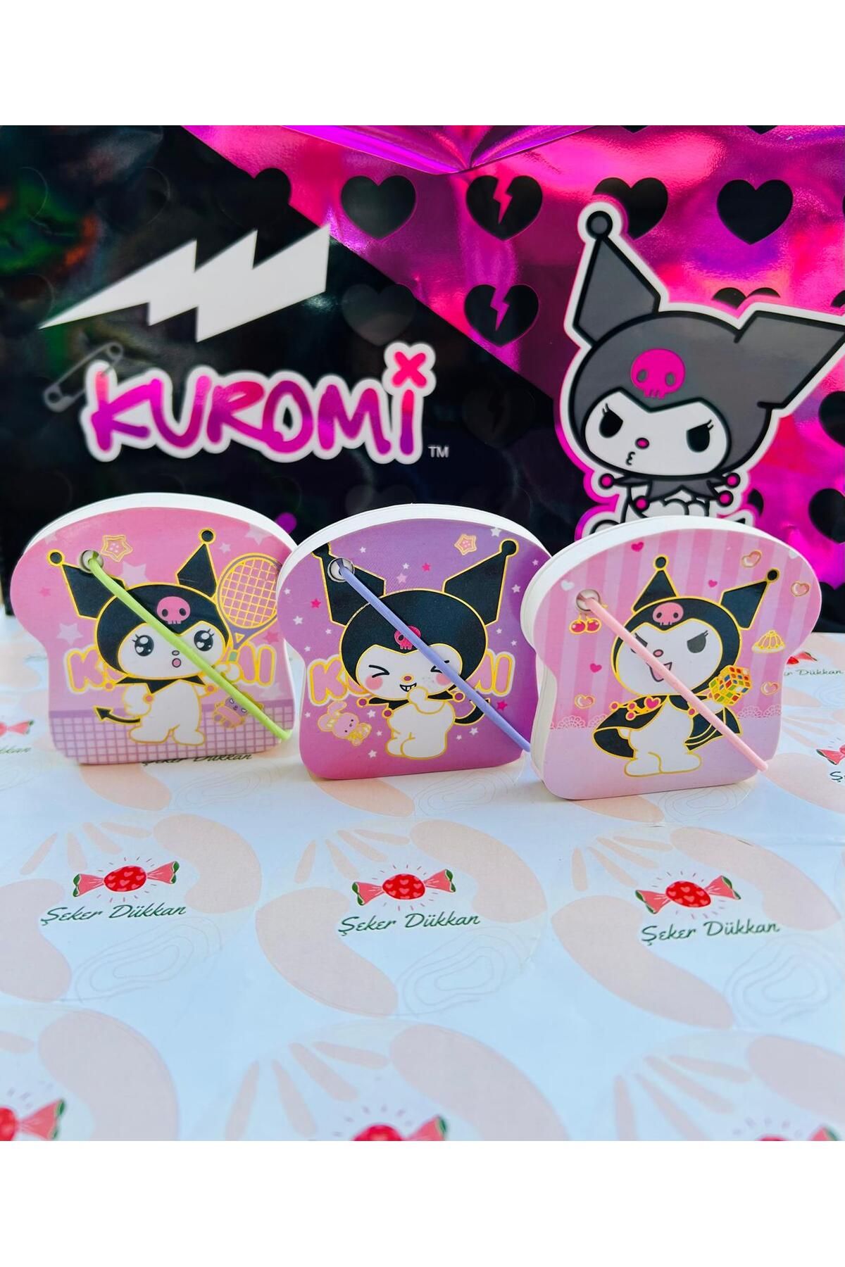 ÖZ KIRTASİYE Kuromi Tasarım Lastikli Mini Defter (1adet)