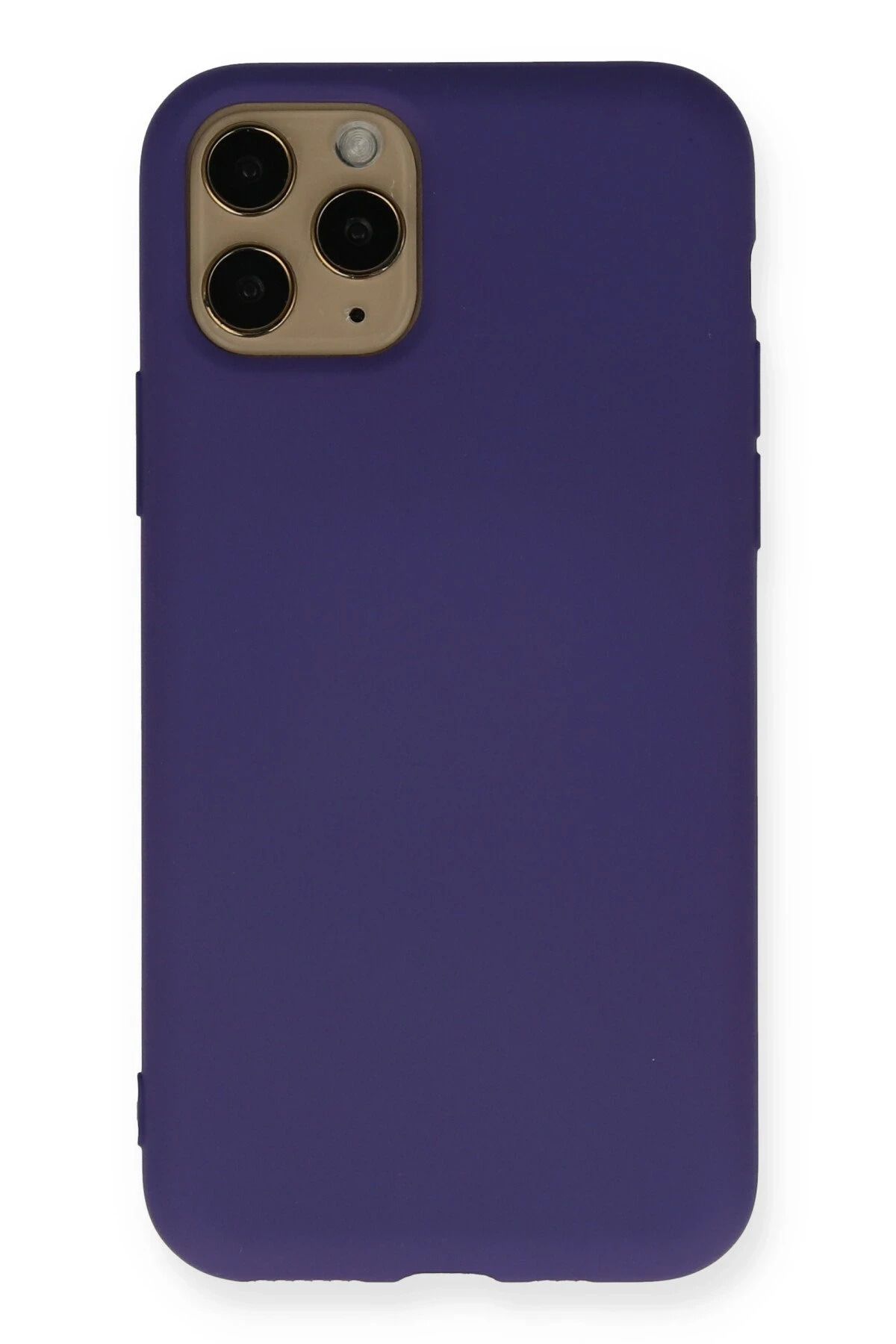 NewFace iPhone 11 Pro Max Kılıf Nano içi Kadife Silikon - Mor INSLM