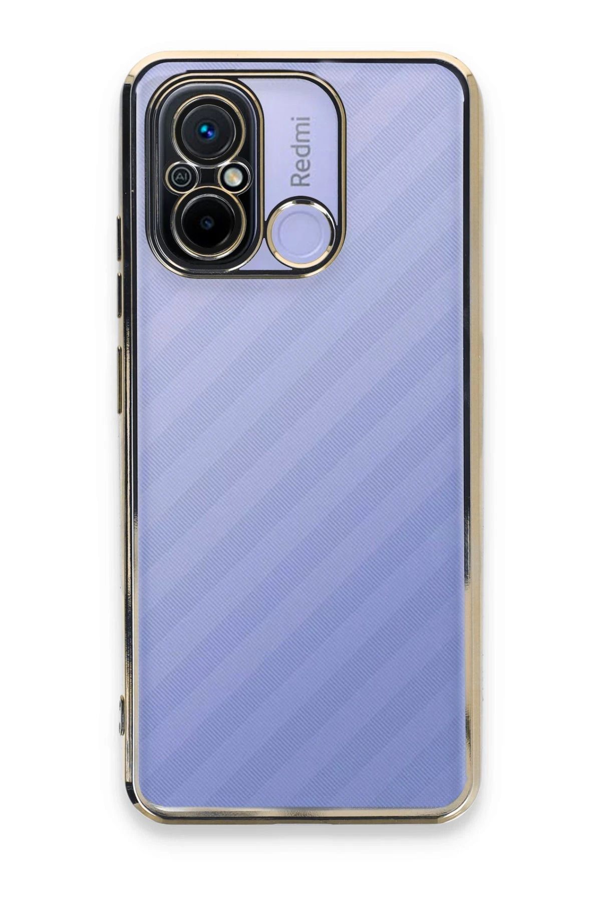 NewFace Xiaomi Redmi 12C Kılıf Lensli Silikon - Gold HNZRN