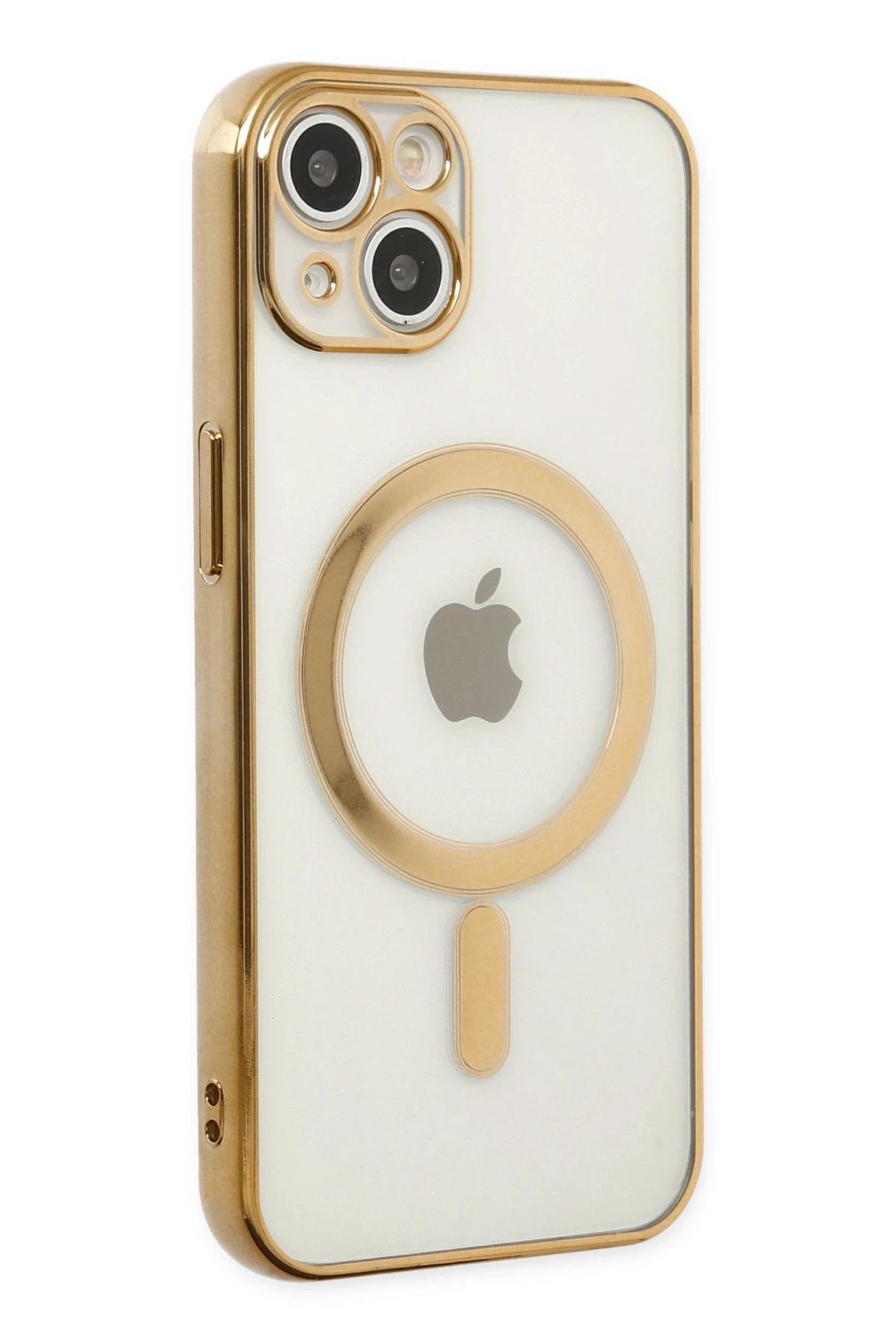 NewFace iPhone 14 Plus Kılıf Magneticsafe Lazer Silikon - Gold BSTMY