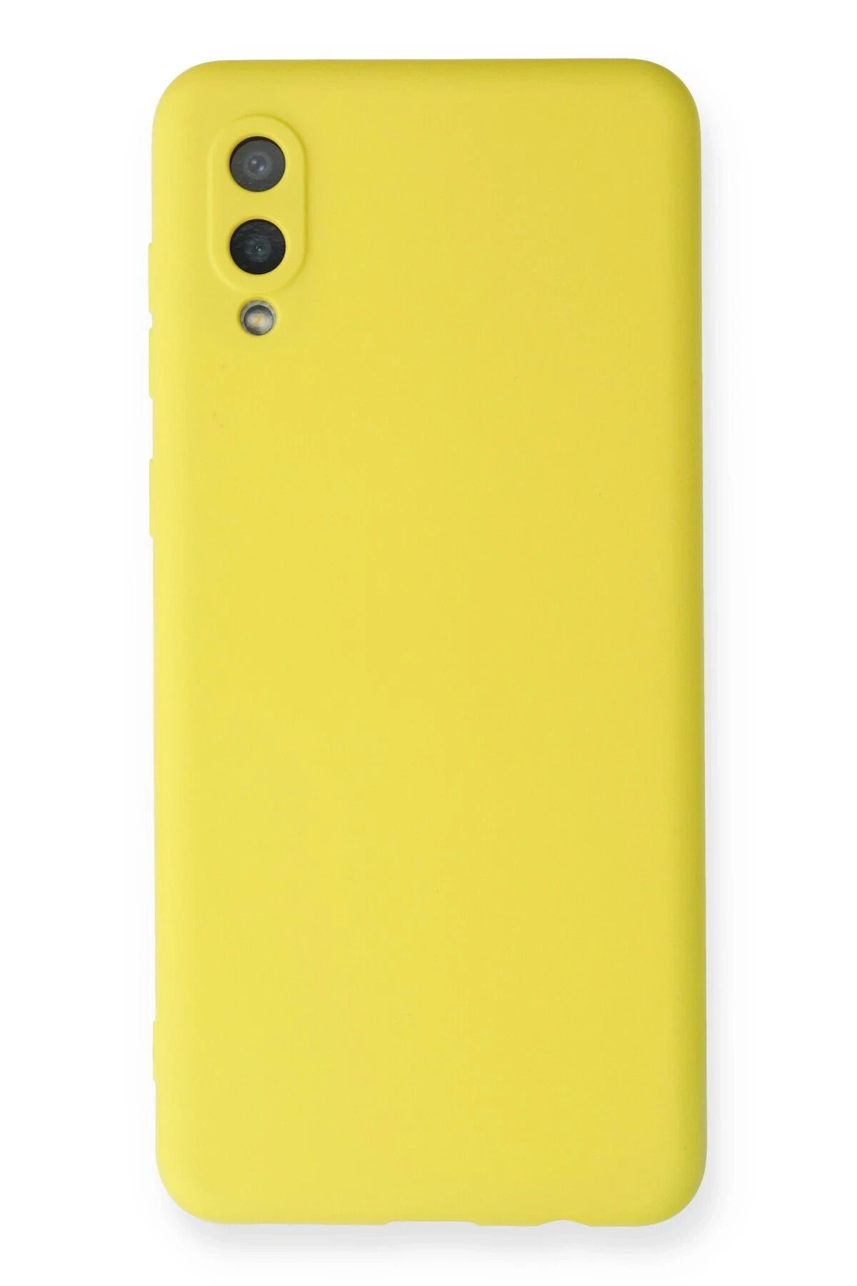 NewFace Samsung Galaxy A02 Kılıf Nano içi Kadife Silikon - Sarı JOJUA