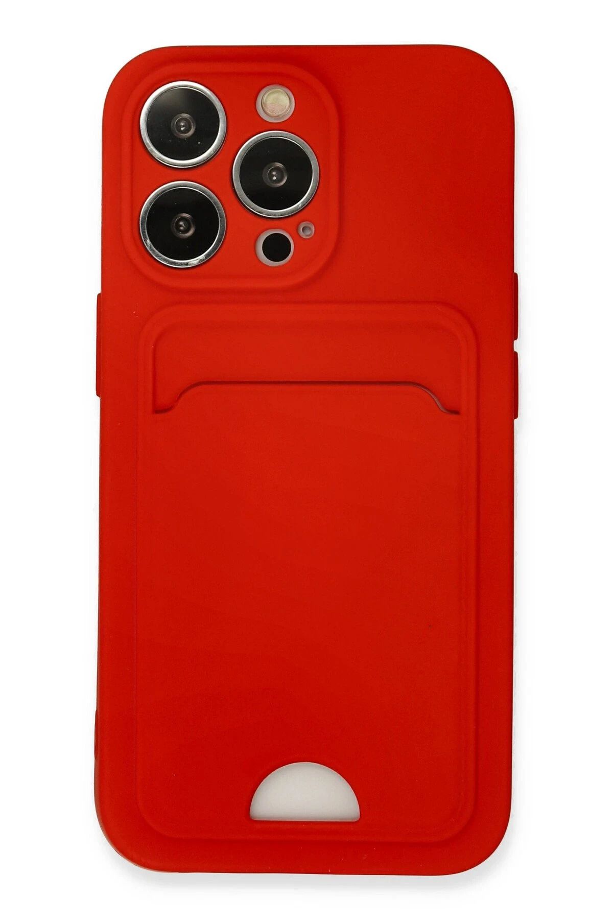 NewFace iPhone 13 Pro Kılıf Kelvin Kartvizitli Silikon - Kırmızı NRMSA