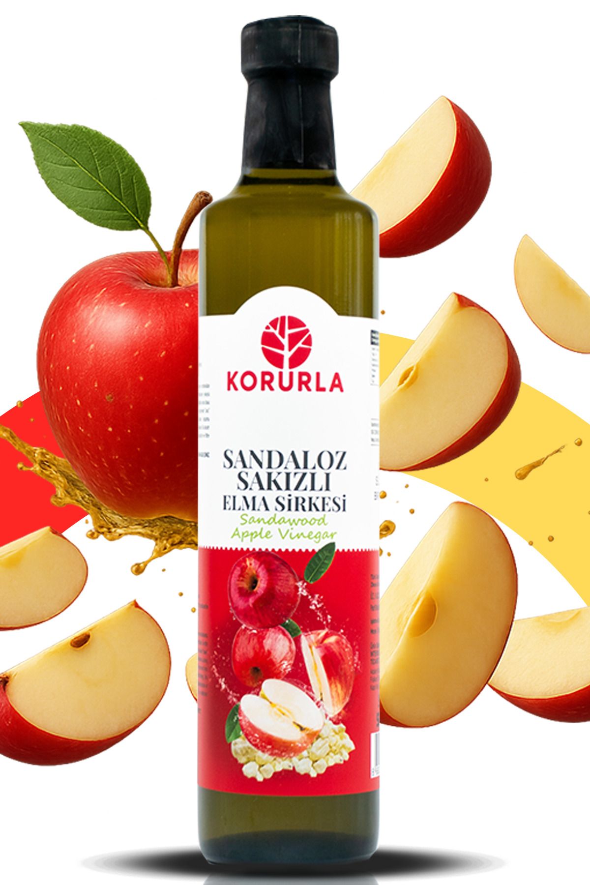 Korurla Sandaloz Sakızlı Elma Sirkesi Doğal Fermantasyon Sandalwood Apple Vinegar 500 Ml