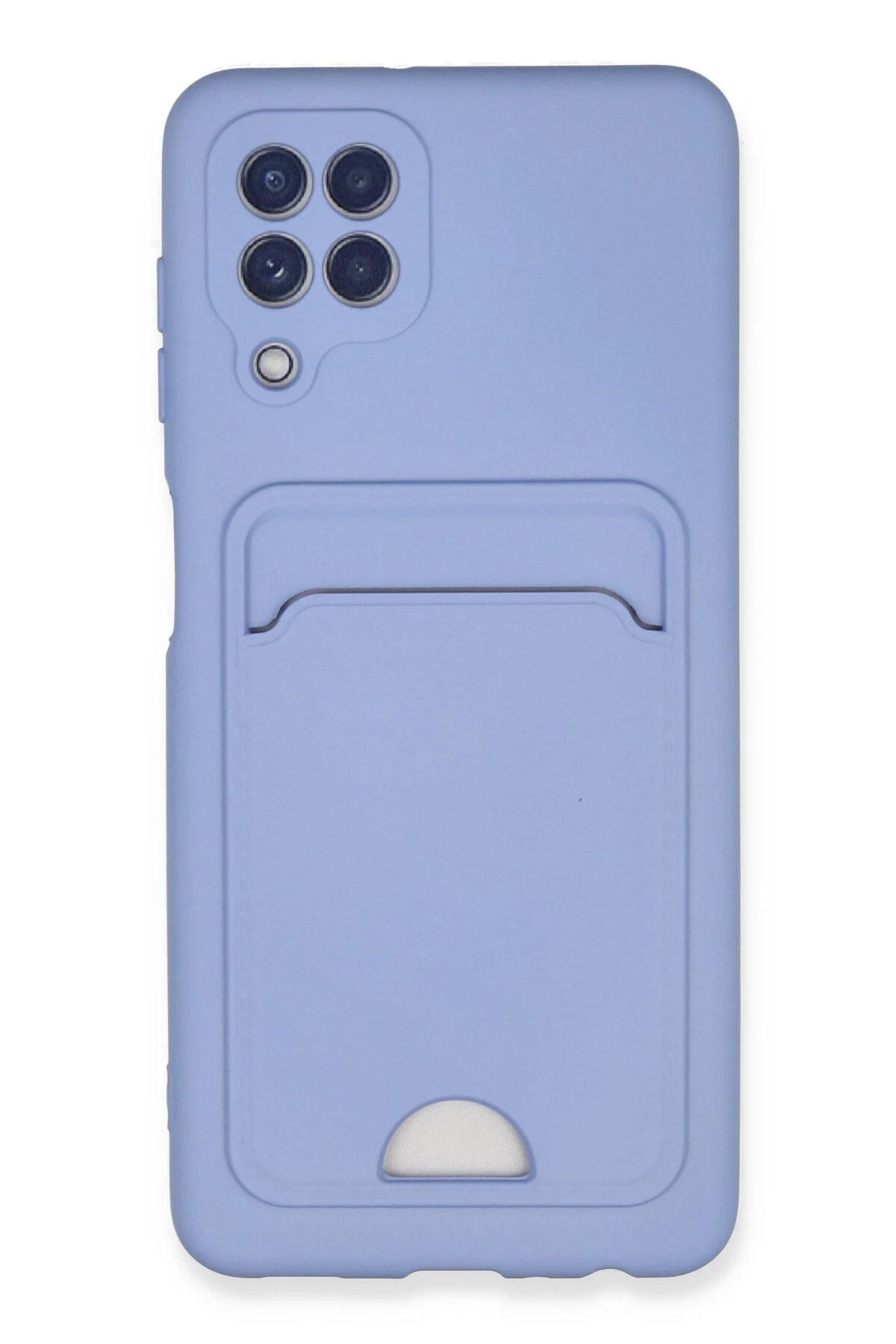 NewFace Samsung Galaxy A22 Kılıf Kelvin Kartvizitli Silikon - Lila JOJUA