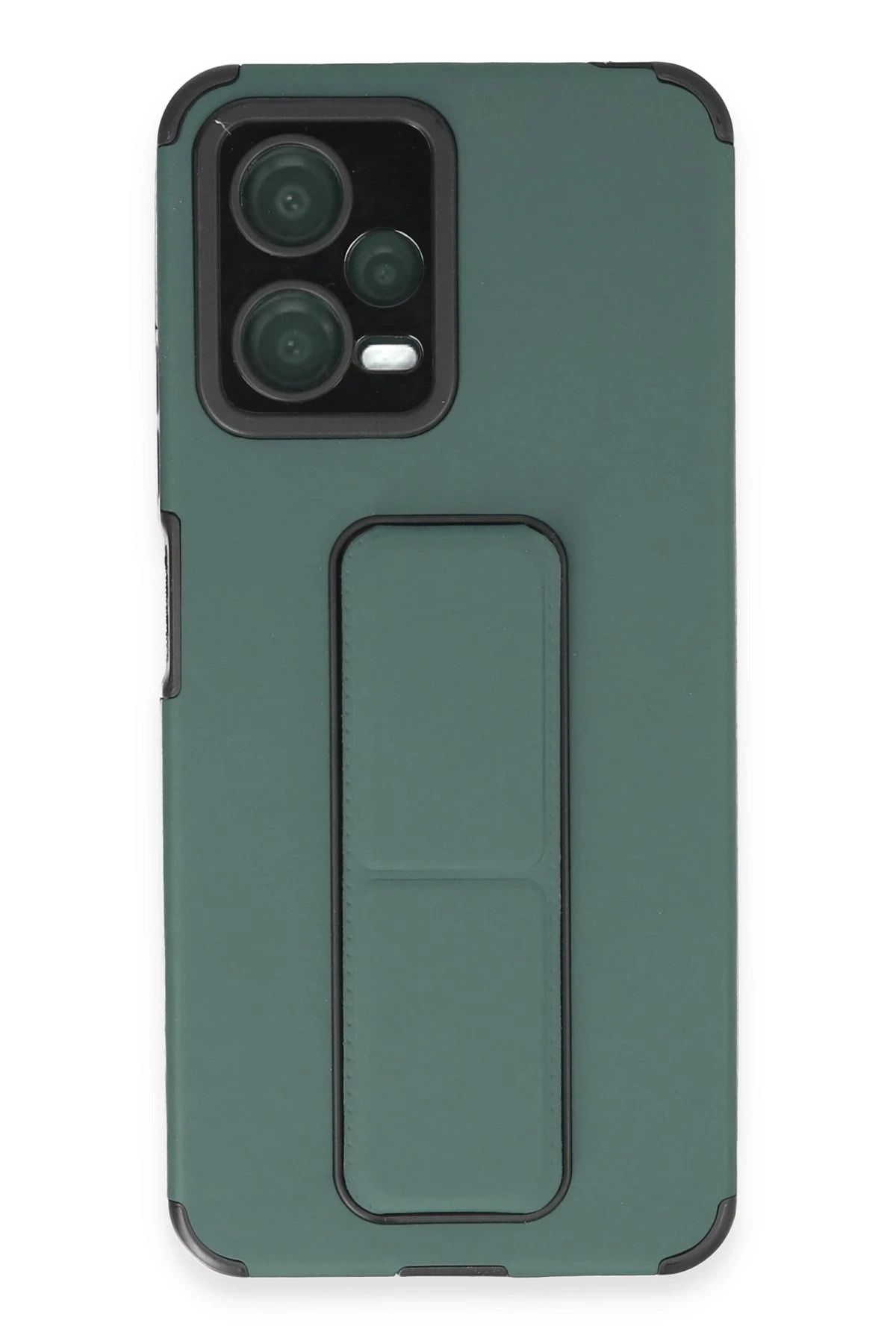 NewFace Xiaomi Poco X5 5G Kılıf Mega Standlı Silikon - Yeşil BSTMY