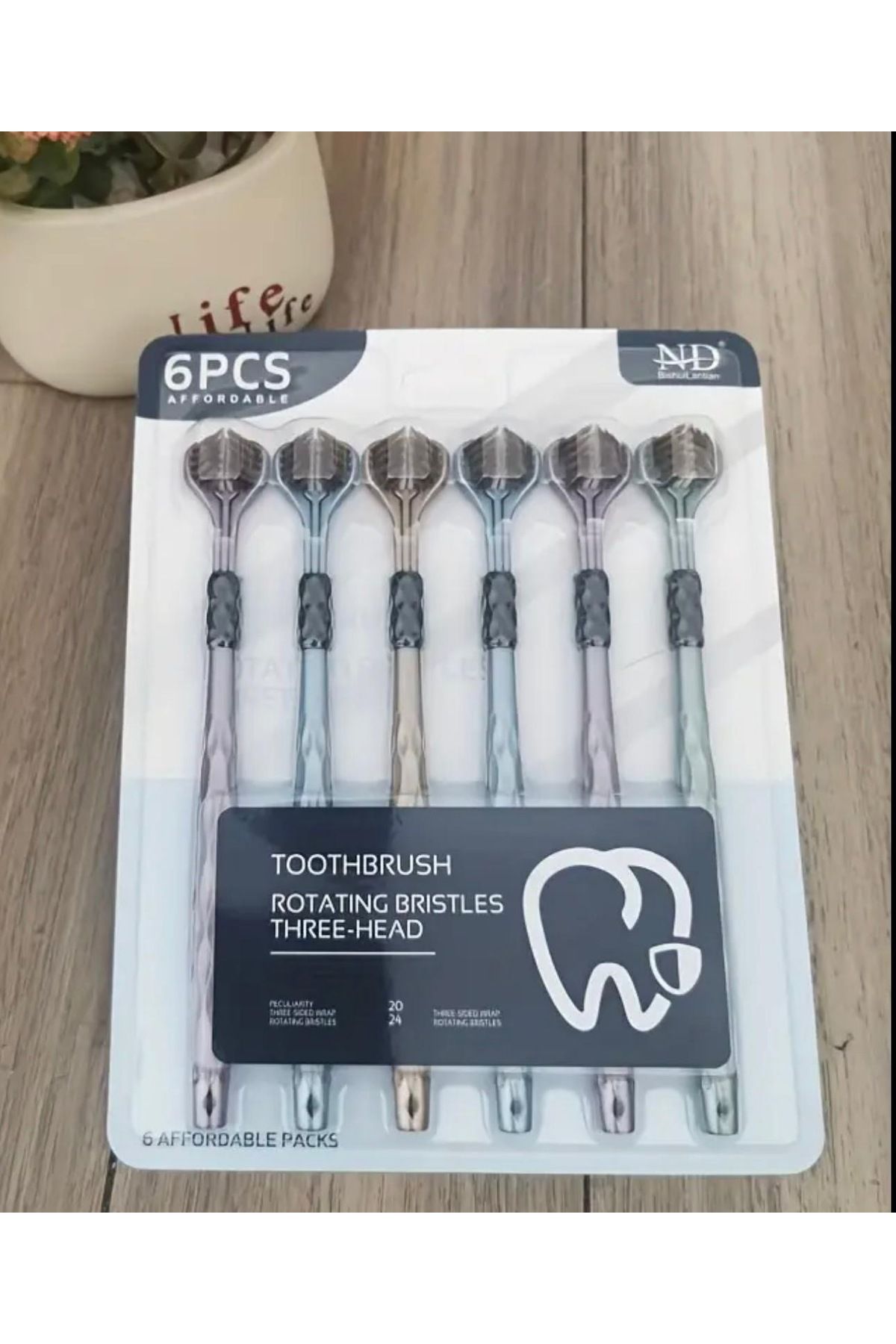 ALBTEKS Tooth Brush 3 Başlıklık Diş Fırçası (6 Adet)