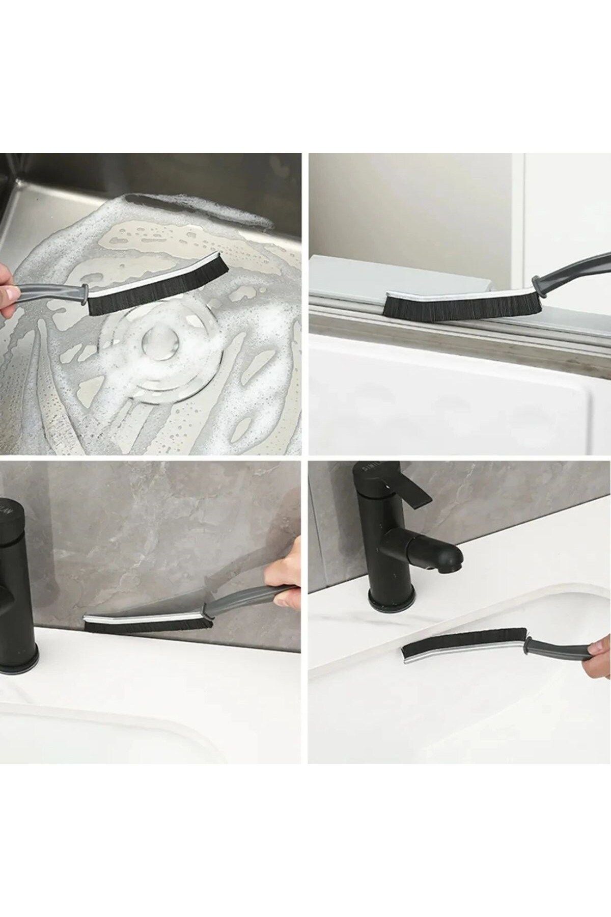 COLLECTİON 2 adet detay ince temizlik fırçası Çok Amaçlı Derz Arası Banyo Mutfak Lavabo Detay Temizleme Fırças