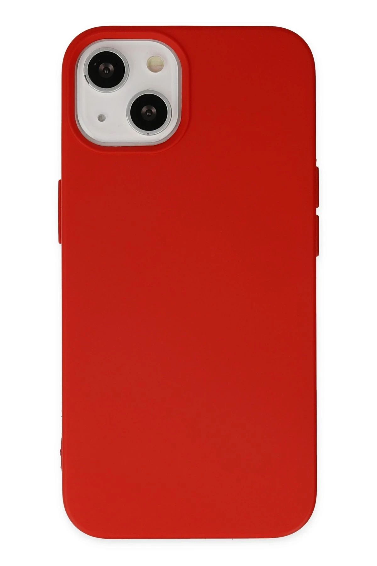 NewFace iPhone 14 Plus Uyumlu Kılıf Nano içi Kadife Silikon - Kırmızı
