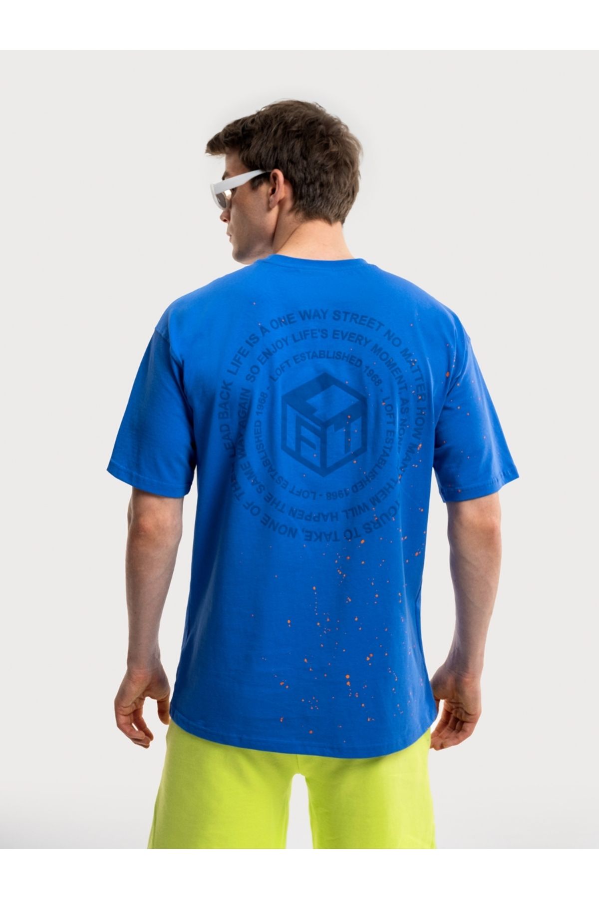 تی شرت آبی مردانه Tshirt Male بزرگ K.Kol اورجینال Loft