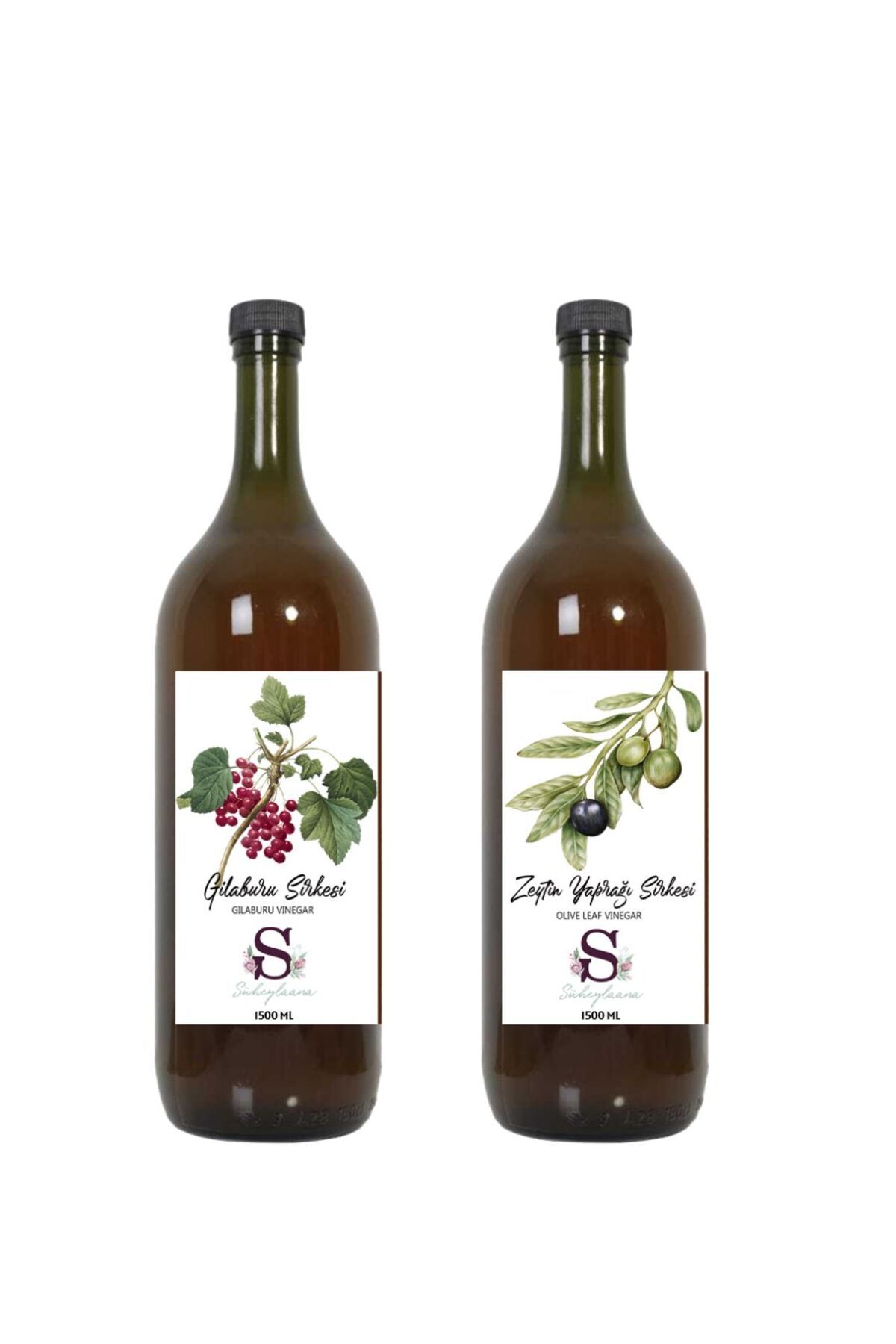 Süheylaana Doğal Gilaburu Sirkesi 1500 Ml - Doğal Zeytin Yaprağı Sirkesi 1500 Ml