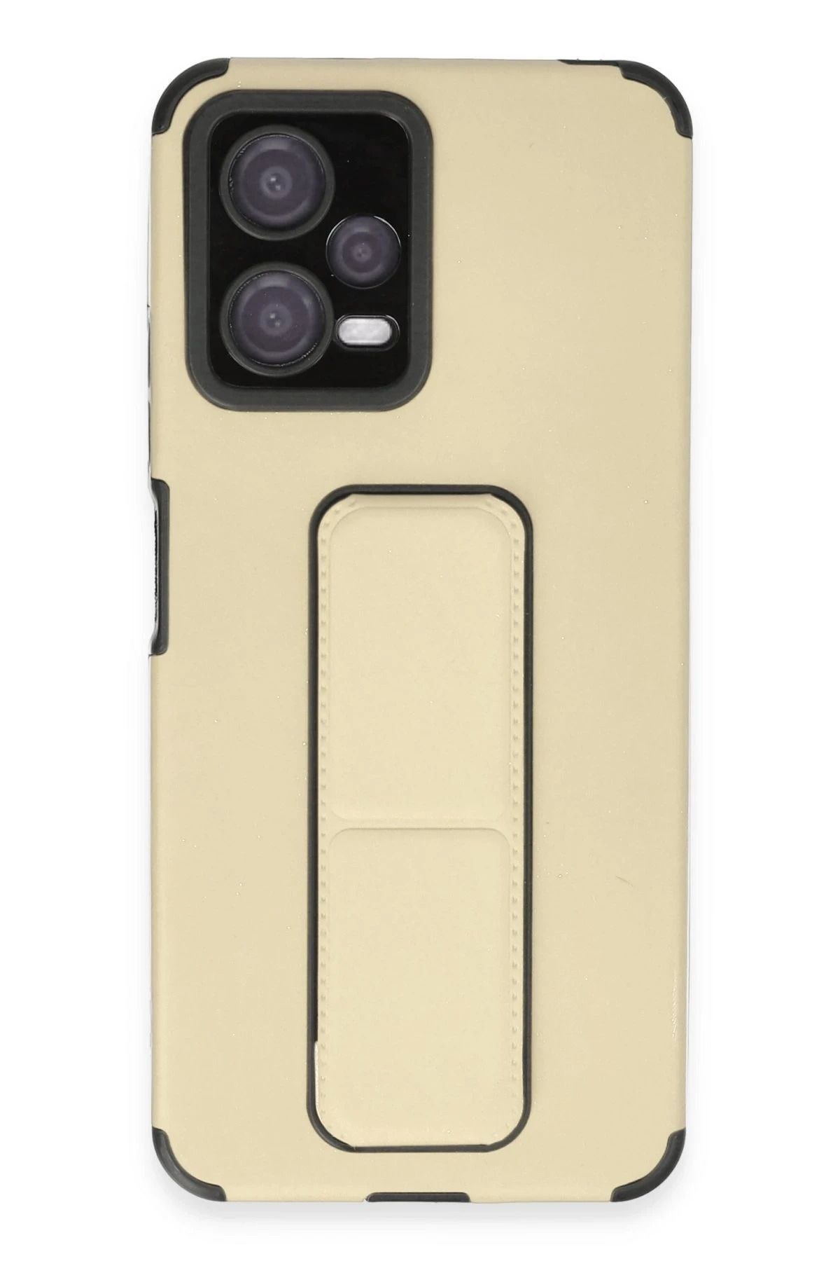 NewFace Xiaomi Poco X5 5G Kılıf Mega Standlı Silikon - Gold INSLM