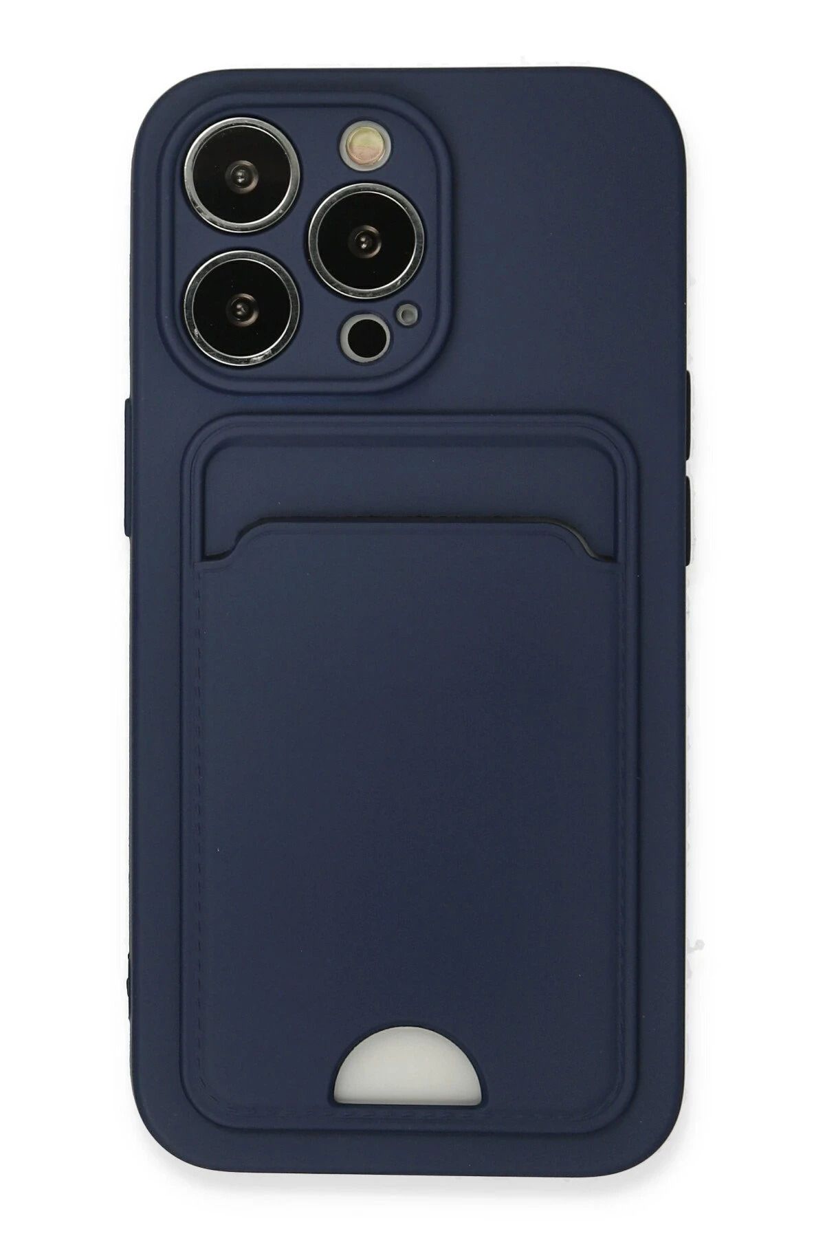 NewFace iPhone 13 Pro Kılıf Kelvin Kartvizitli Silikon - Lacivert LZWDR
