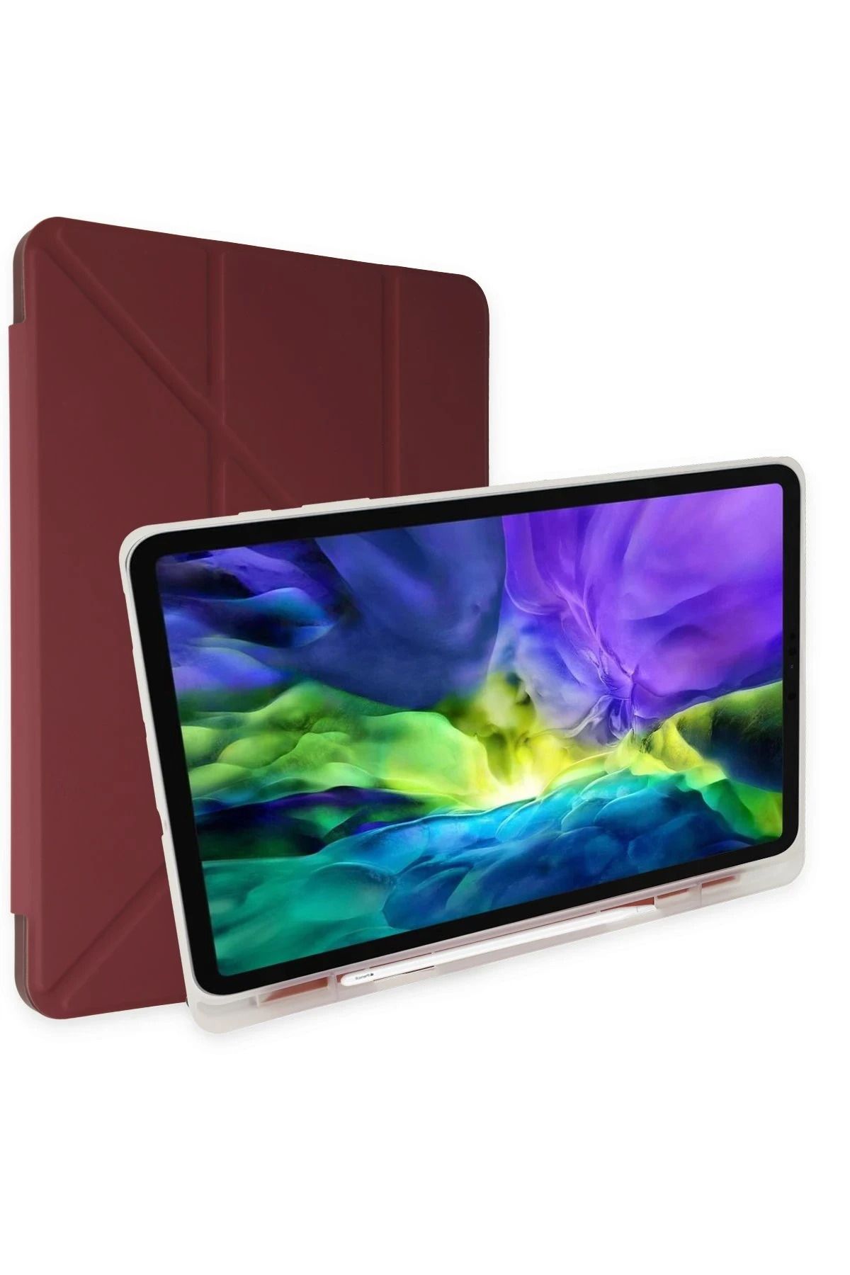 NewFace Samsung Galaxy T737 Tab S7 FE 12.4 Kılıf Kalemlikli Mars Tablet Kılıfı - Mor BSTMY