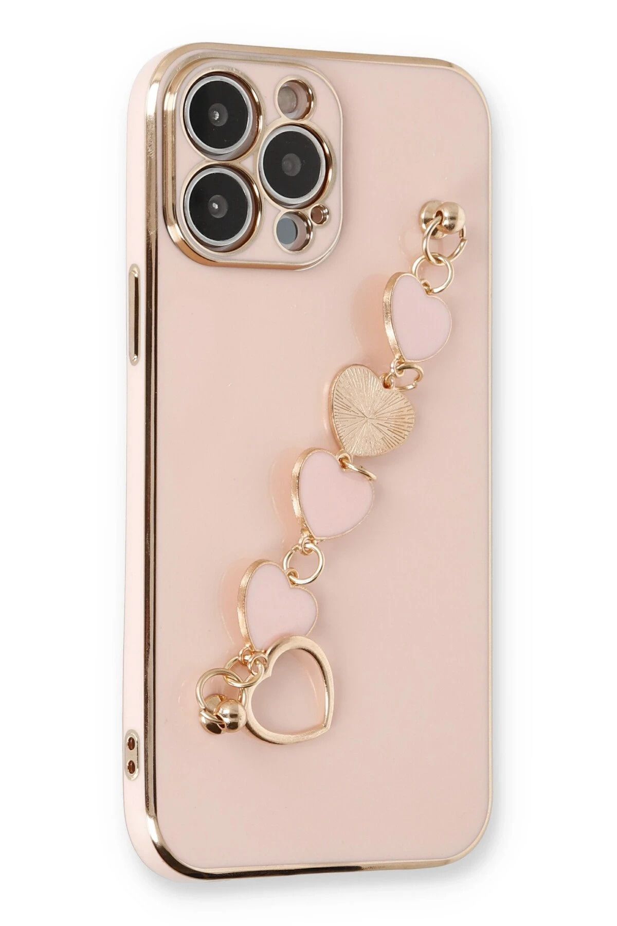 NewFace iPhone 13 Pro Max Kılıf Esila Silikon - Pudra HNZRN
