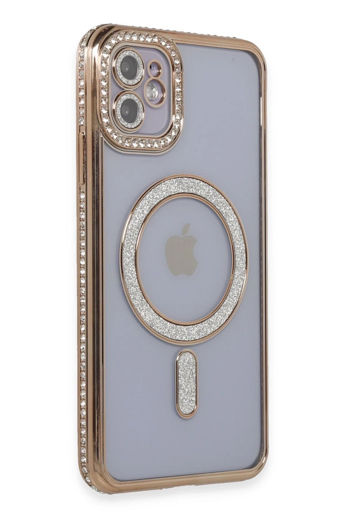 NewFace iPhone 11 Kılıf Joke Simli Magneticsafe Kılıf - Gold JOJUA