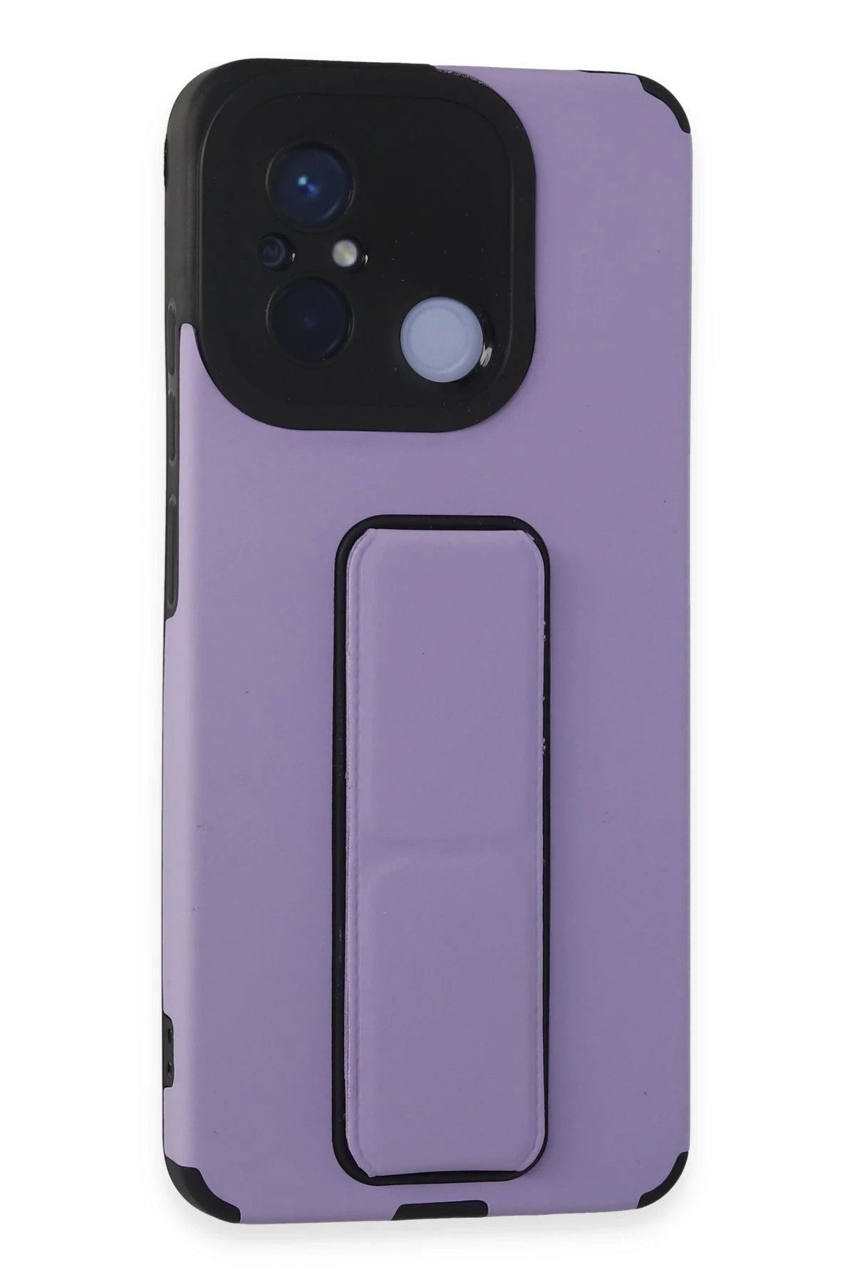 NewFace Xiaomi Redmi 12C Kılıf Mega Standlı Silikon - Lila BSTMY