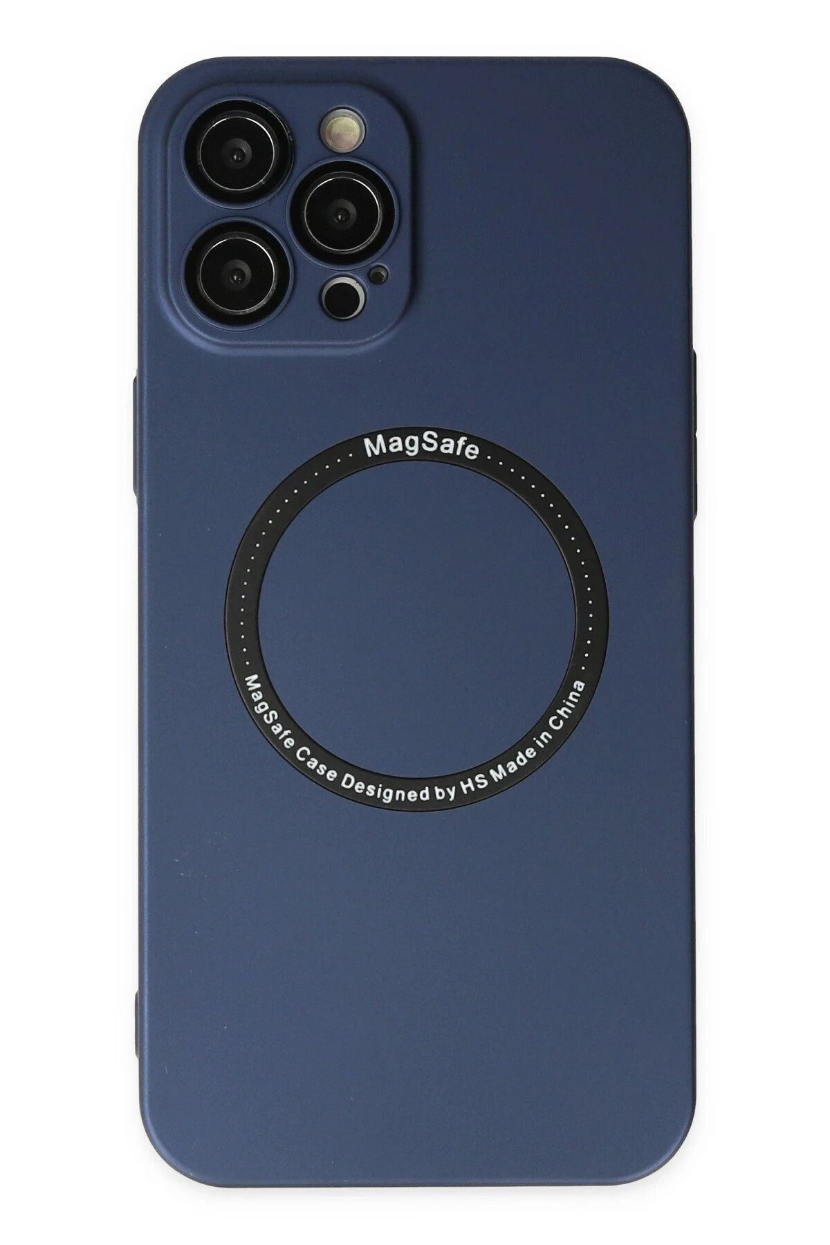 NewFace iPhone 12 Pro Kılıf Jack Magneticsafe Lens Silikon - Lacivert FERRG