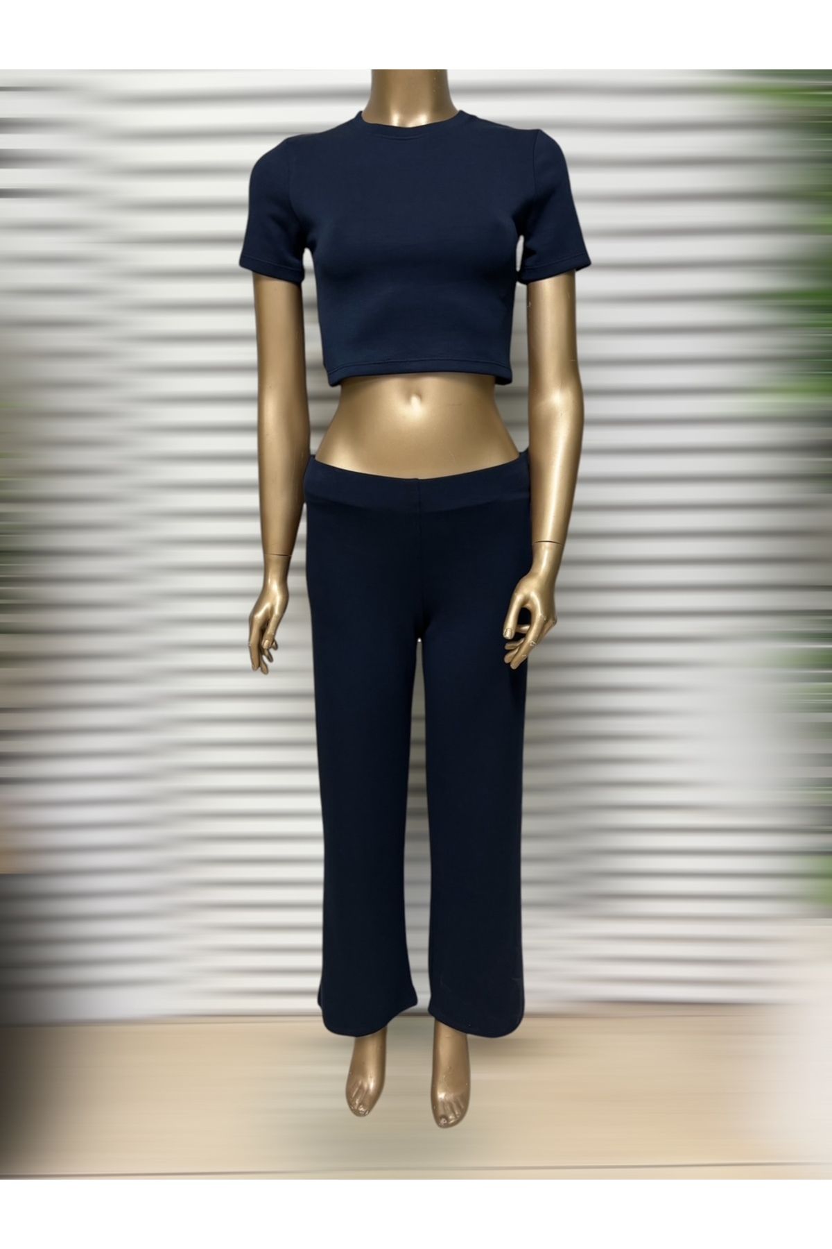 SEMİZ GİYİM Semiz Giyim Crop-Pantolon Takım