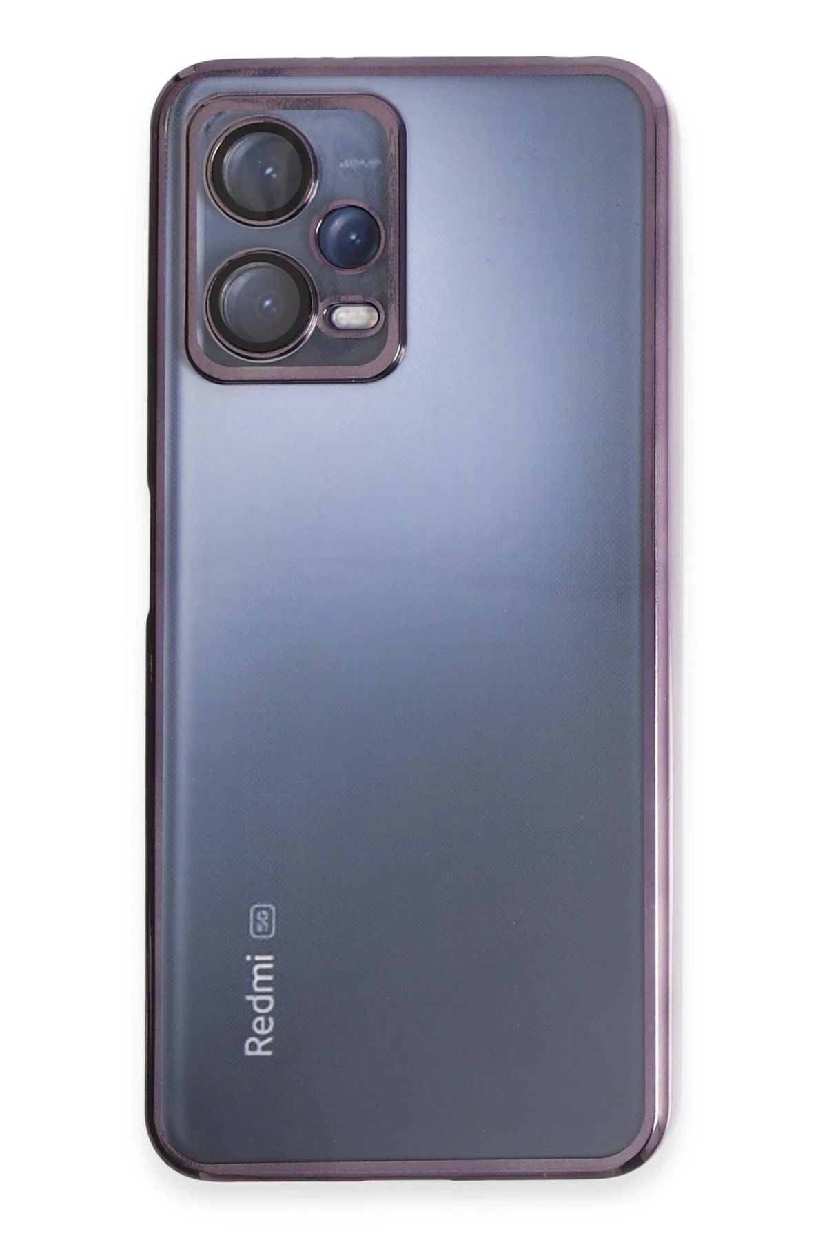 NewFace Xiaomi Redmi Note 12 5G Kılıf Lensli Silikon - Mor BSTMY
