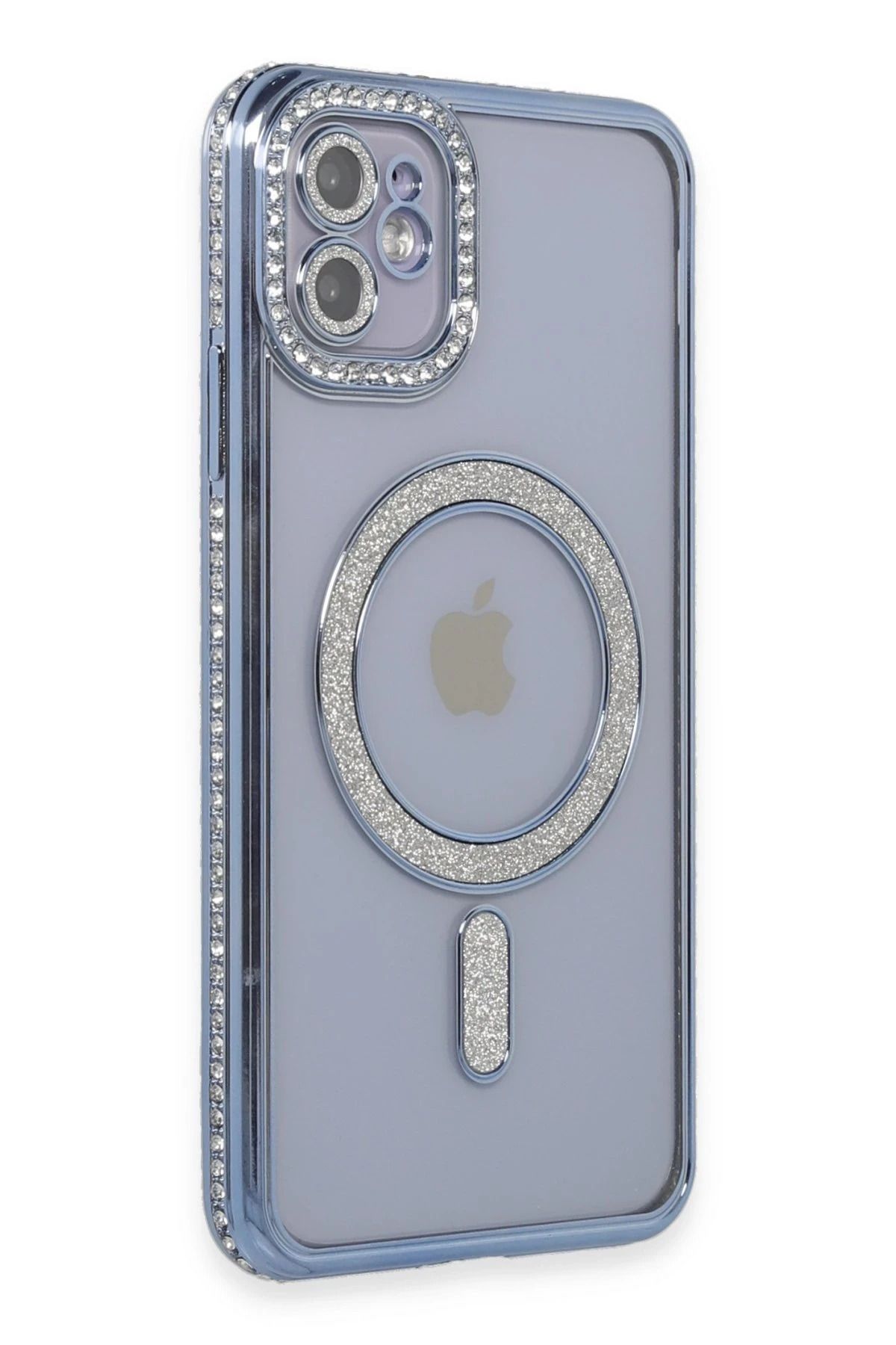NewFace iPhone 11 Kılıf Joke Simli Magneticsafe Kılıf - Mavi LZWDR