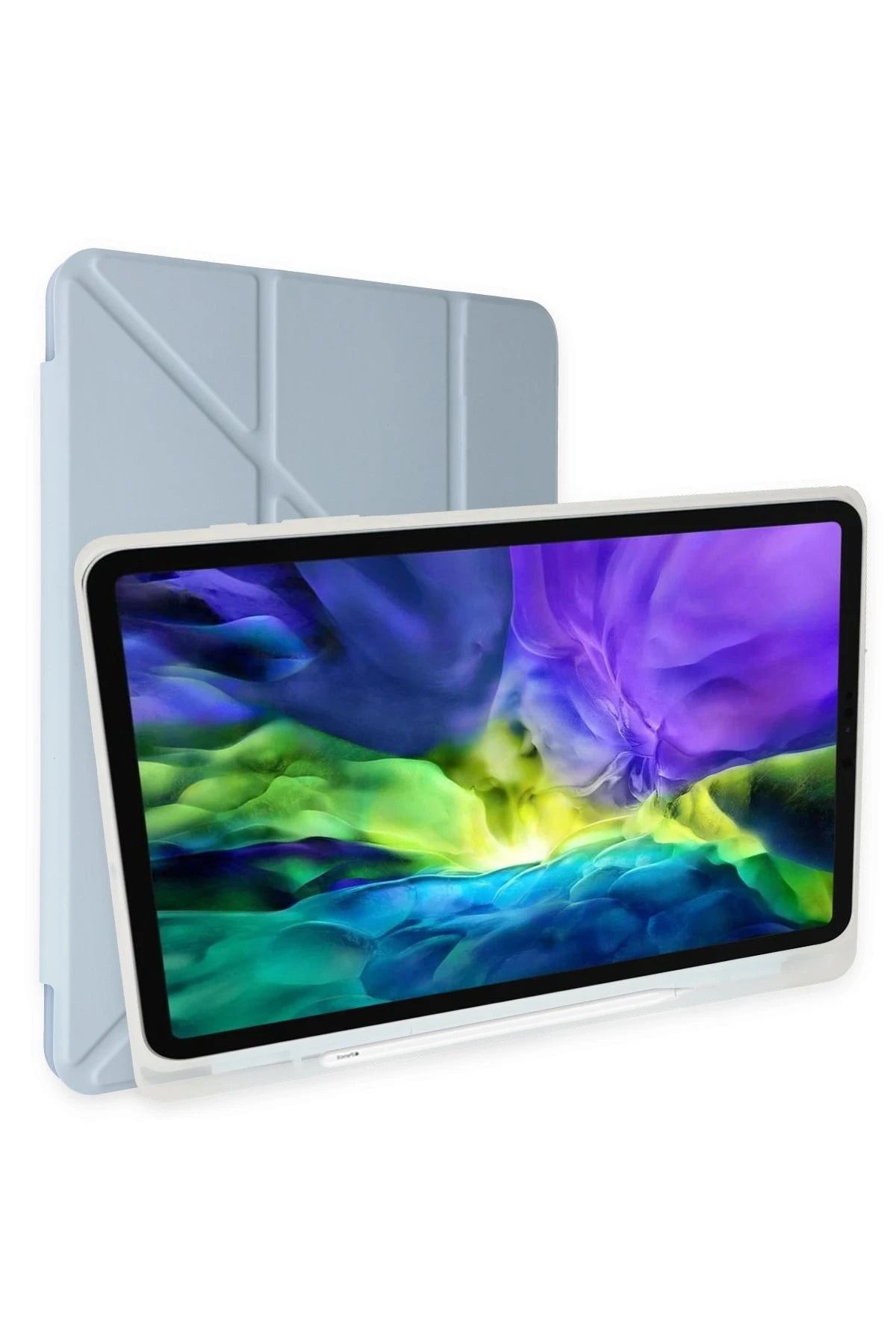 NewFace Samsung Galaxy T737 Tab S7 FE 12.4 Kılıf Kalemlikli Mars Tablet Kılıfı - Mavi BSTMY