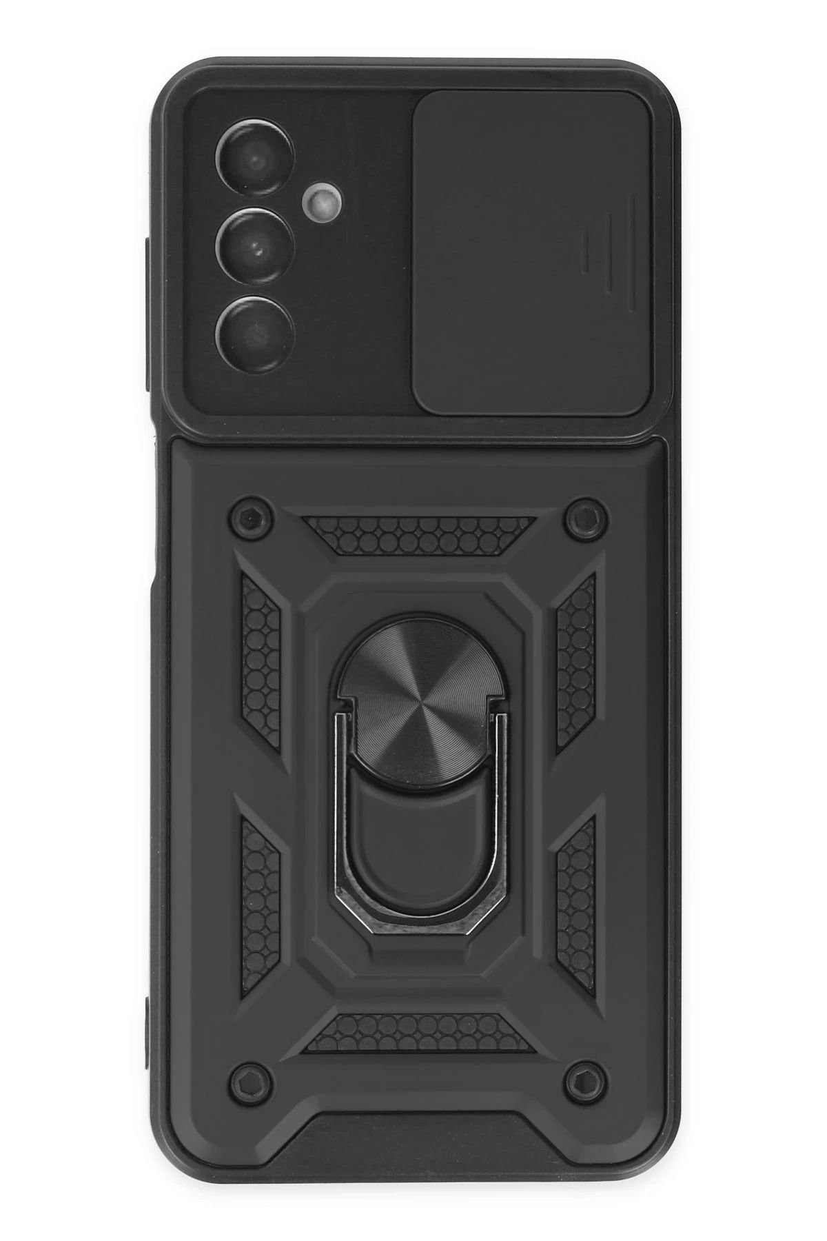 NewFace Samsung Galaxy M13 Kılıf Pars Lens Yüzüklü Silikon - Siyah HNZRN