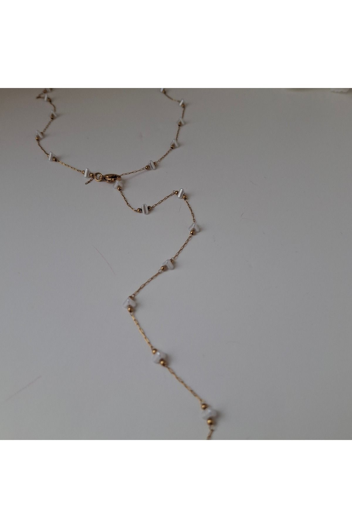 azra takı tasarım Y Kolye,el yapımı,Çelik ,zincir li yaklaşık 65 cm ,plaj ,kadın kolye