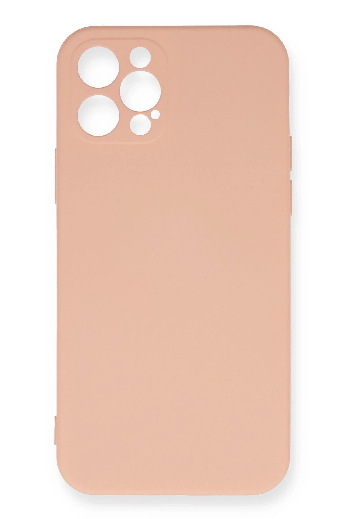 NewFace iPhone 12 Pro Max Kılıf Nano içi Kadife Silikon - Pudra YNSMR
