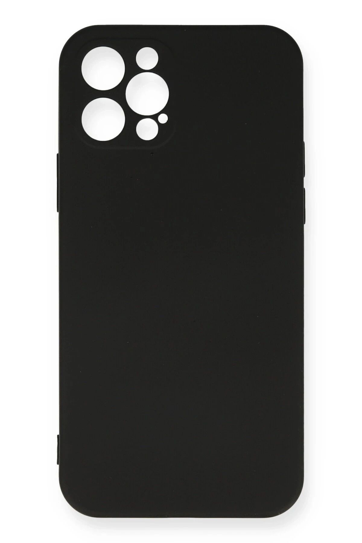 NewFace iPhone 12 Pro Max Uyumlu Kılıf Nano içi Kadife Silikon - Siyah MRAYD