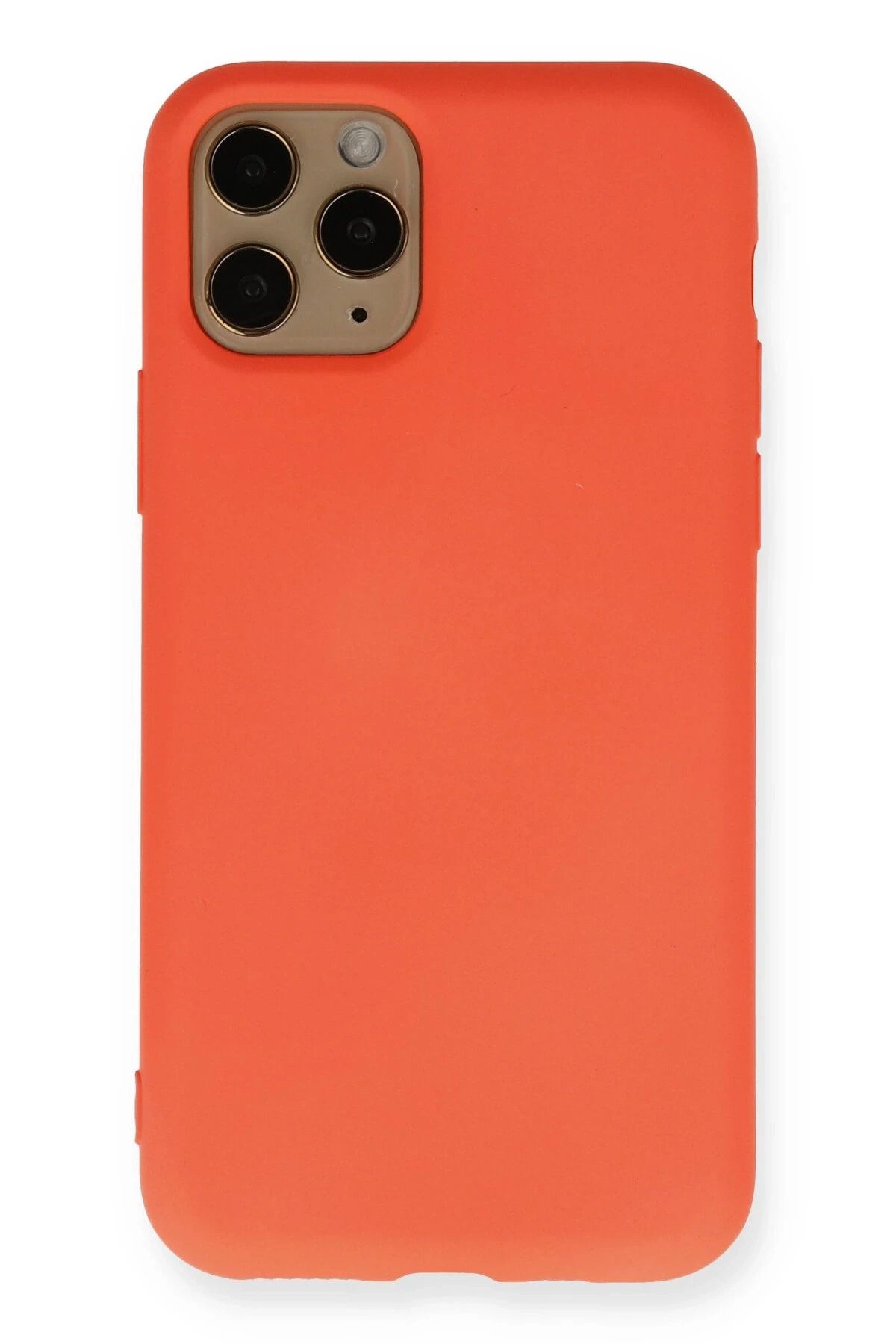 NewFace iPhone 11 Pro Kılıf Nano içi Kadife Silikon - Turuncu ZRNET