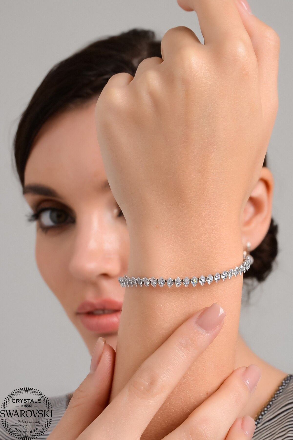 Swarovski Modern Stil Zirconia Çelik Bileklik Şıklığı Yakalayın