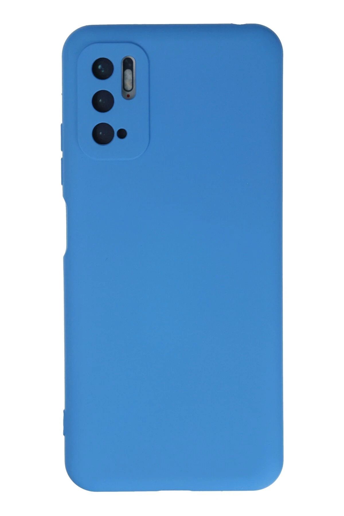 NewFace Xiaomi Redmi Note 10 5G Kılıf Nano içi Kadife Silikon - Mavi HNZRN