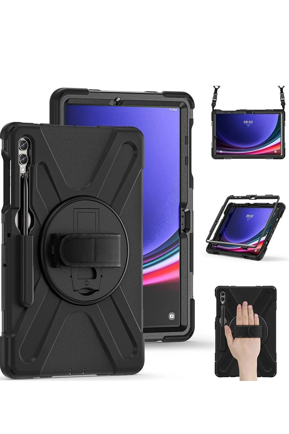 NewFace Samsung Galaxy X610 Tab S9 FE Plus 12.4 Kılıf Amazing Tablet Kapak - Siyah JOJUA