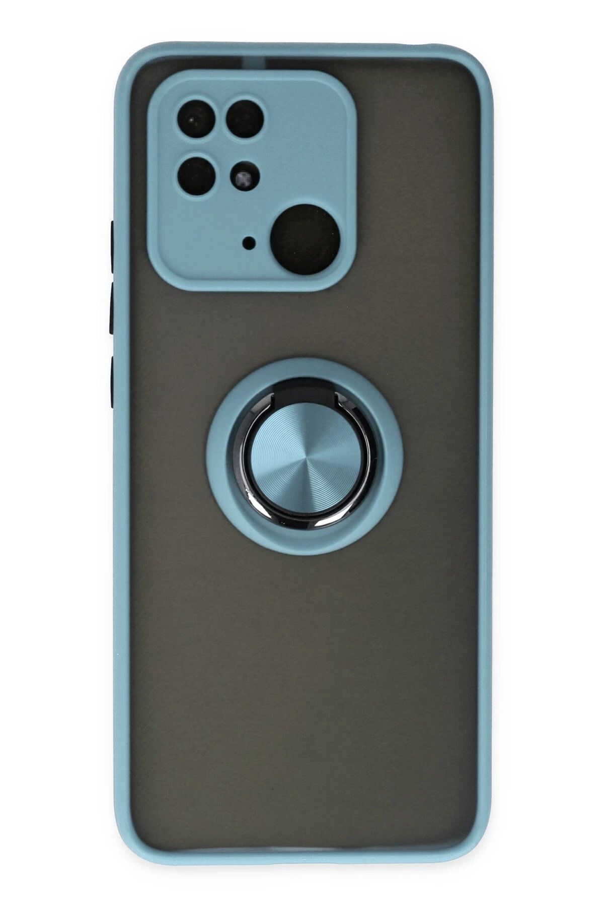 NewFace Xiaomi Poco C40 Kılıf Montreal Yüzüklü Silikon Kapak - Buz Mavi YNSMR