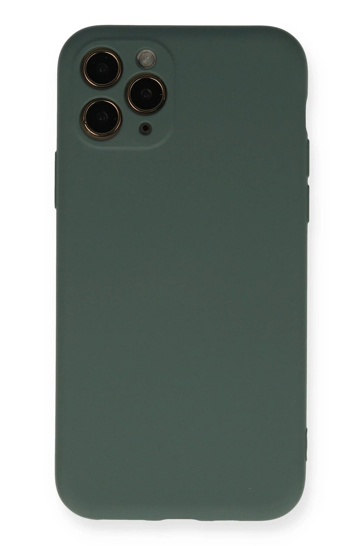 NewFace iPhone 11 Pro Kılıf Nano içi Kadife Silikon - Koyu Yeşil YNSMR