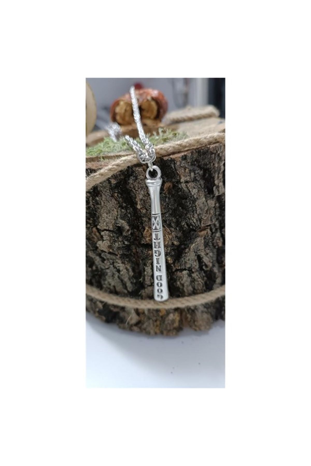 galaxyboutique Beyzbol Sopası Rodyum Kolye