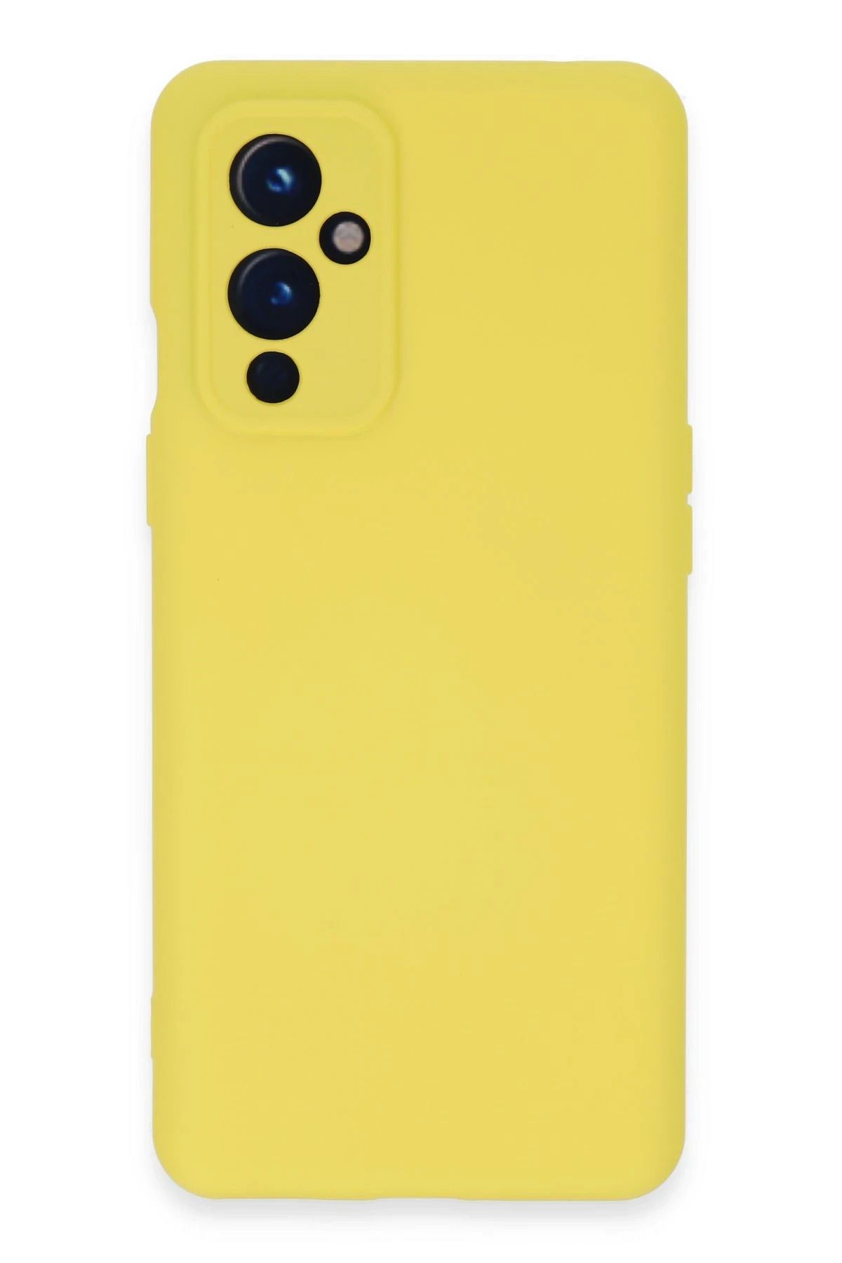 NewFace One Plus 9 UYUMLU Kılıf Nano içi Kadife Silikon - Sarı BSTMY