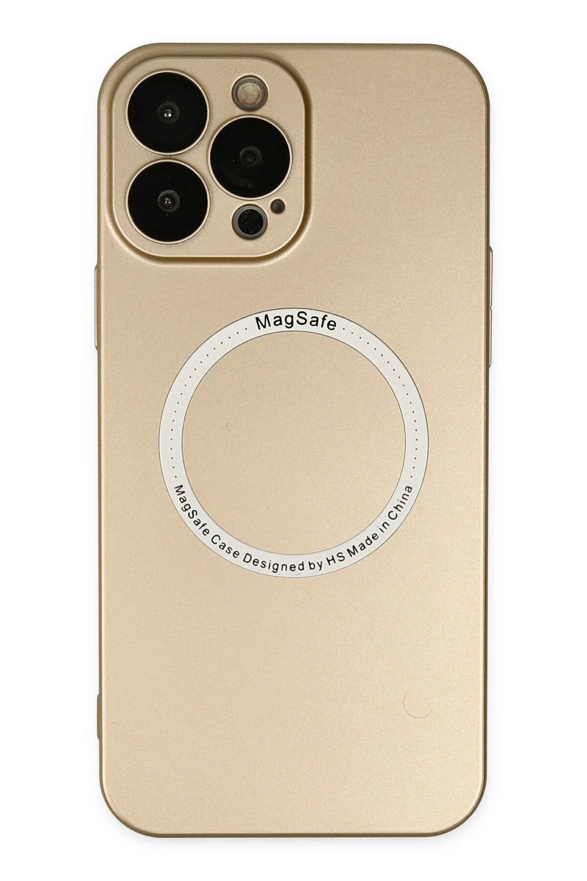 NewFace iPhone 13 Pro Max Kılıf Jack Magneticsafe Lens Silikon - Gold BSTMY