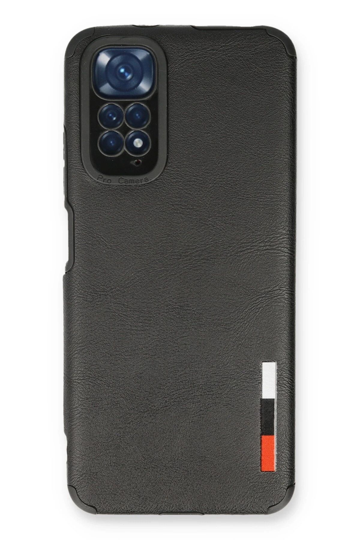 NewFace Xiaomi Redmi Note 11 Kılıf Loop Deri Silikon - Siyah JOJUA
