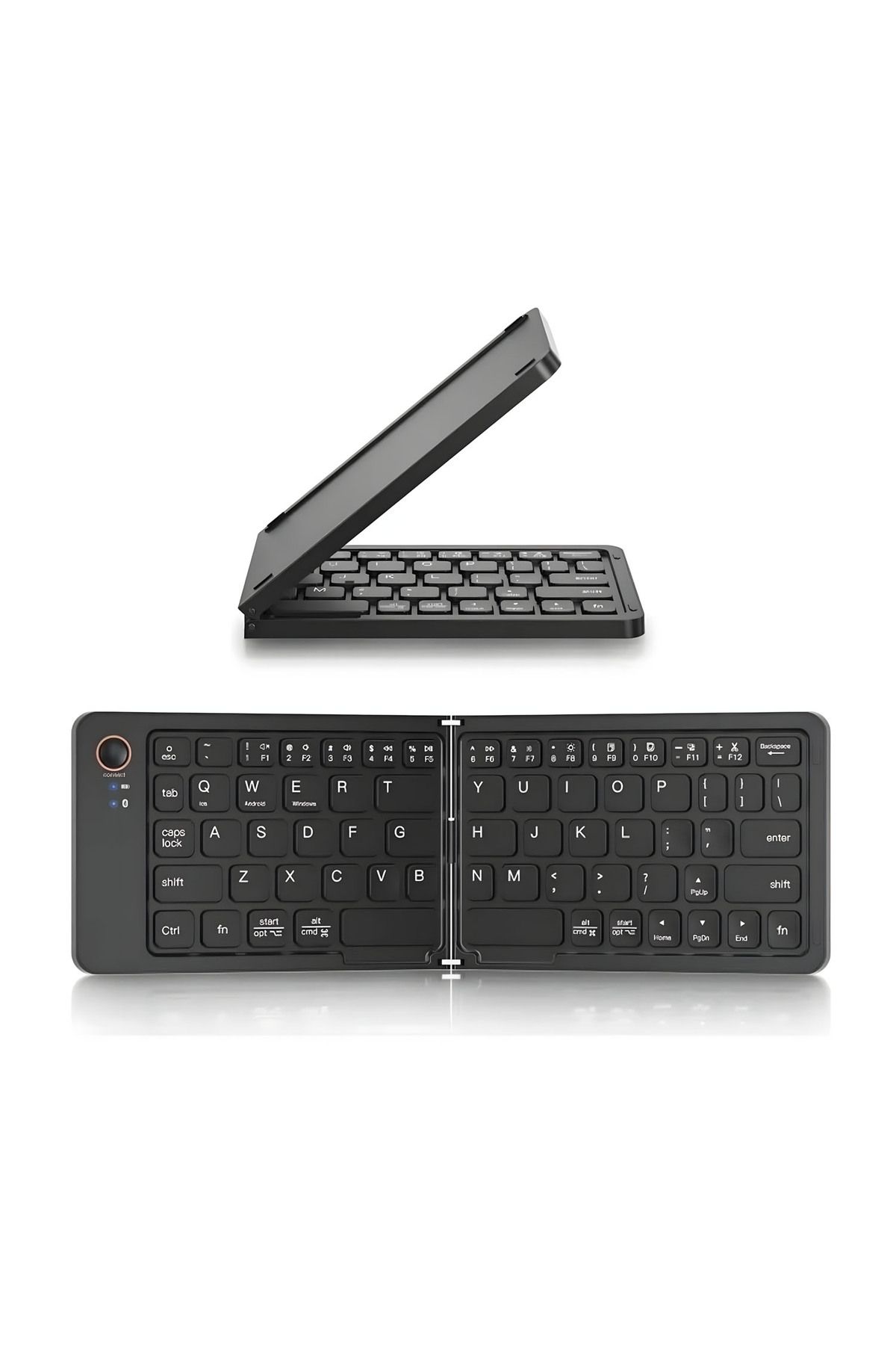 Forzacase Tablet Telefon için Şarjlı Katlanabilir Taşınabilir Kablosuz Bluetooth Mini Klavye FC1030